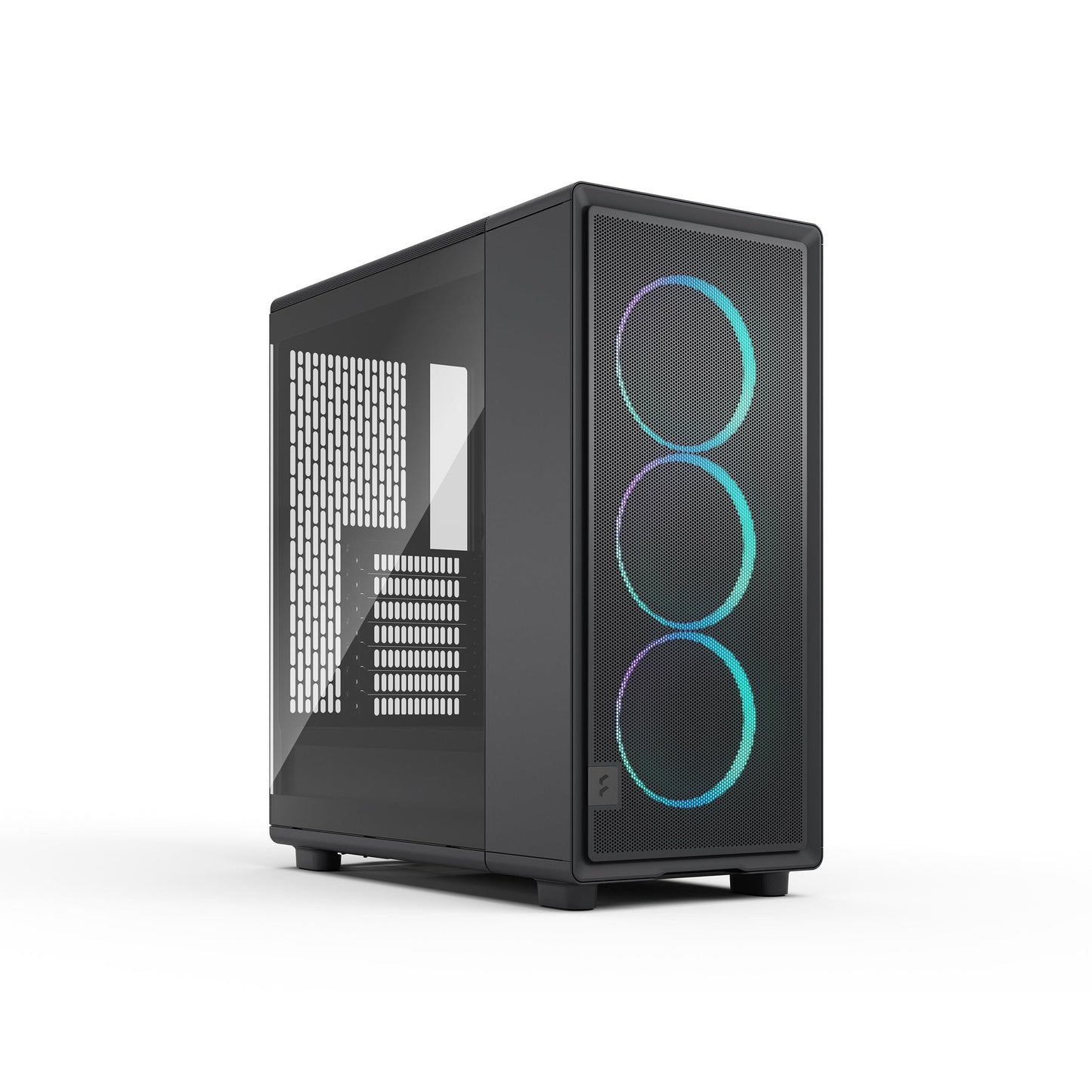Fractal Design Epoch melns RGB, viegli tonēts rūdīta stikla sānu panelis, Gaming-PC, Mesh priekšpanelis, 3 Momentum 12 RGB ventilatori iekļauti, ietilpīgs iekšpuse, ATX/mATX/ITX atbalsts
