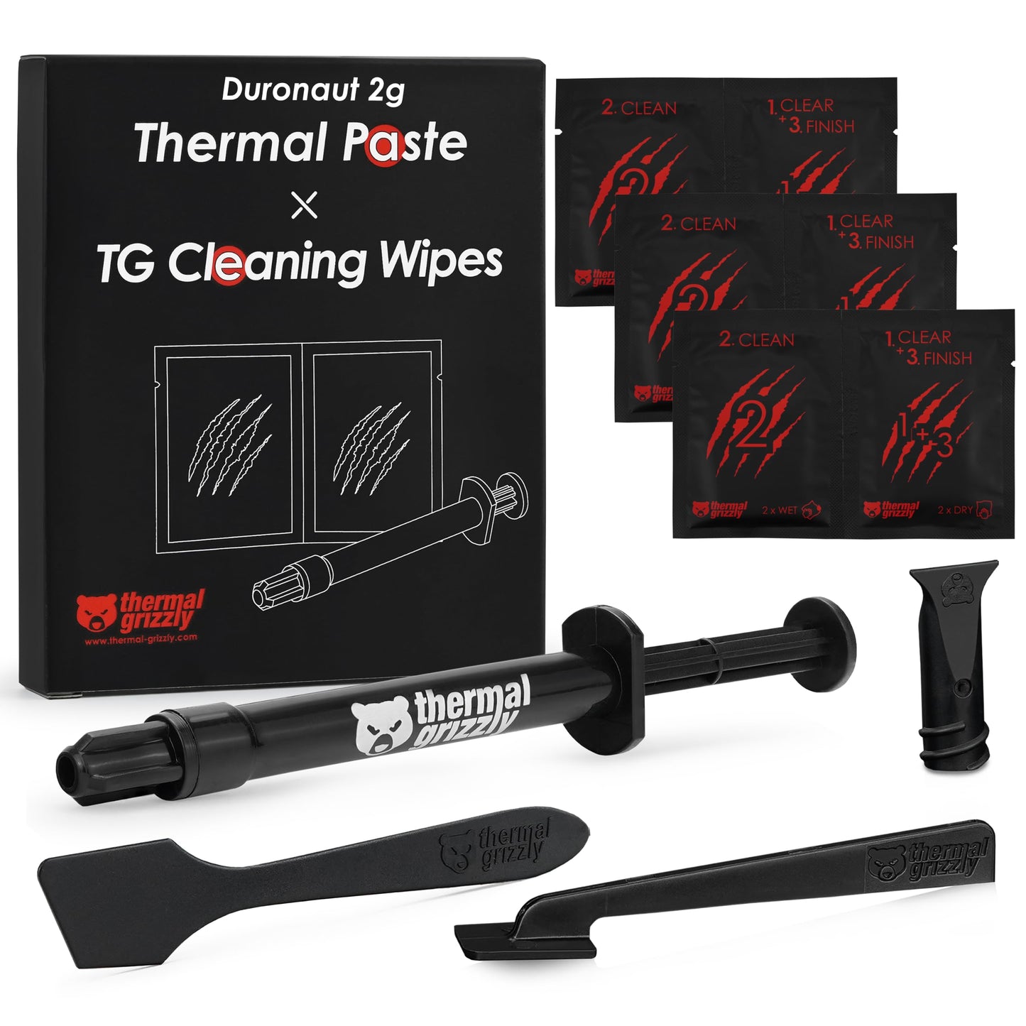 Termopasta Thermal Grizzly Duronaut 2g CPU GPU PS5 + 3 tīrīšanas komplekti