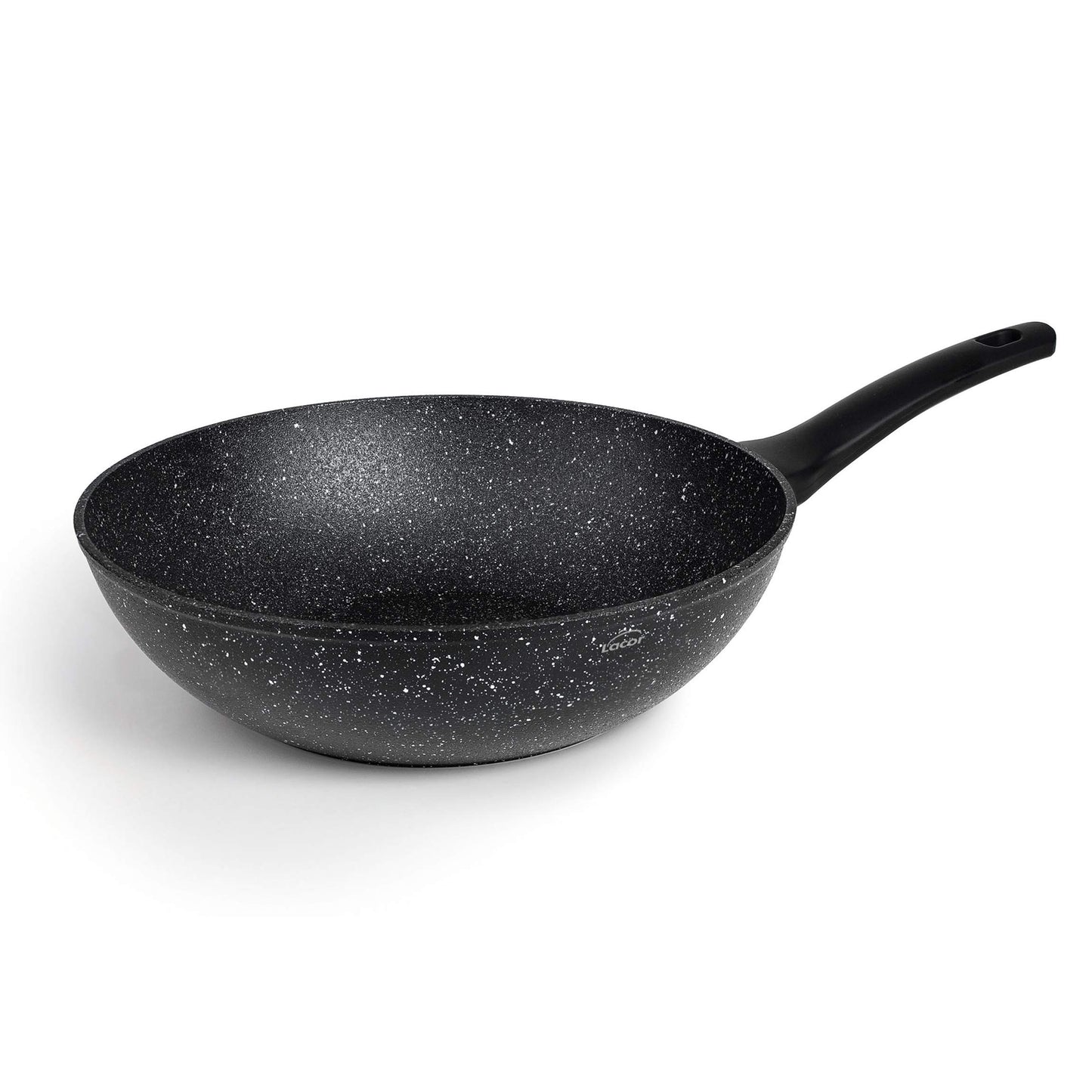 LACOR 26848 panna Wok - 28 cm, augstas kvalitātes kalts alumīnijs, videi draudzīgs, bez PFOA, piemērots visiem plīts veidiem.