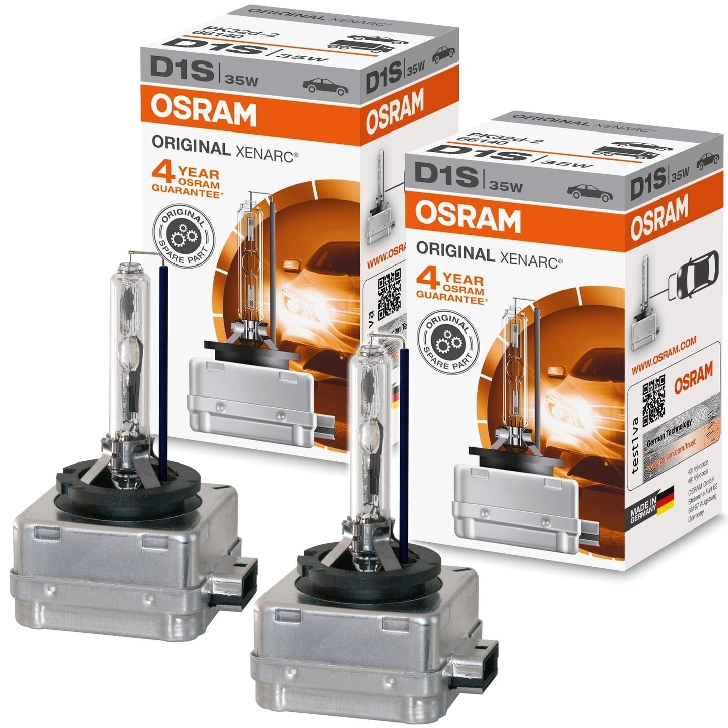 Xenon spuldze Osram Xenarc Original D1S HID, izlādes lampa, OEM kvalitāte, 66140, salokāms iepakojums (2 gab.)