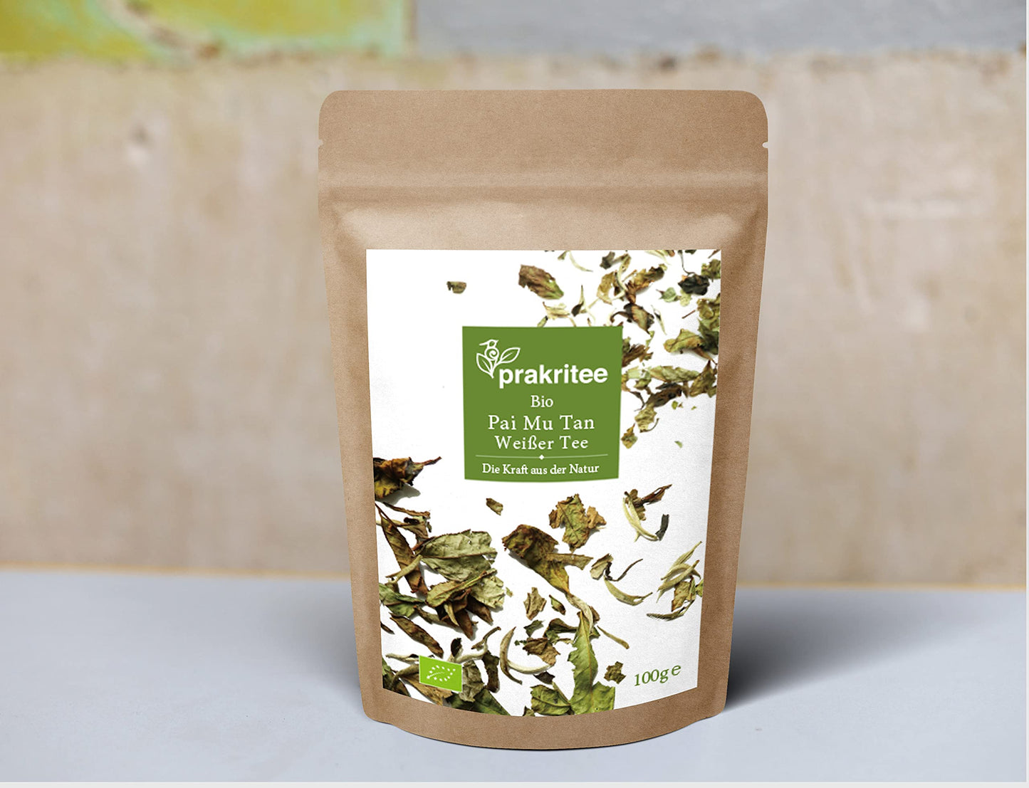 Baltā tēja BIO Pai Mu Tan 100g, berama, maiga, ziedaina un aromātiska, bioloģiska, ar rokām plūkta ORGANIC DE-ÖKO-044