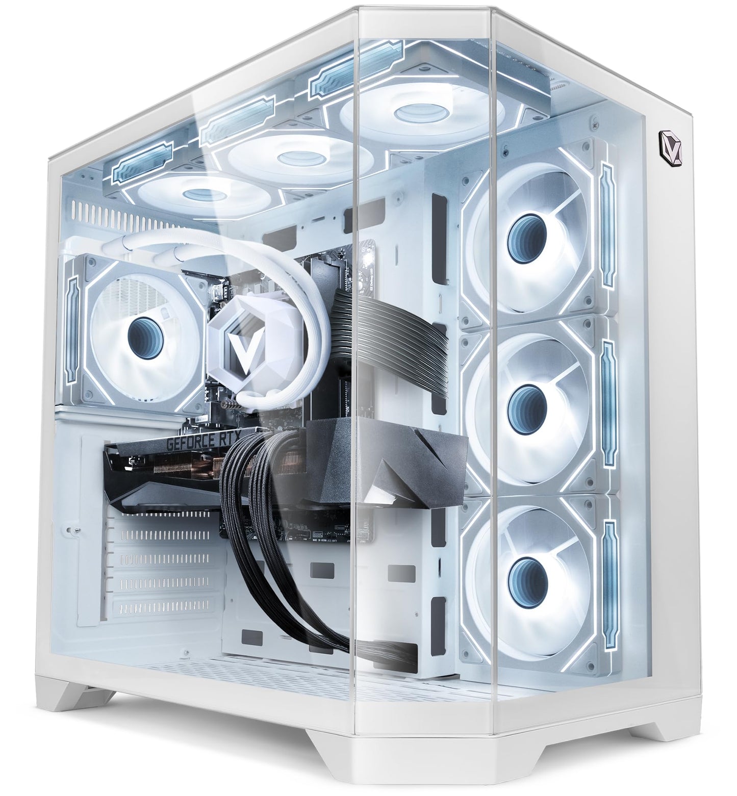 Vibox Gaming PC, AMD Ryzen 7 5700X 4,2 GHz, Nvidia RTX 5070 12GB, 32GB RAM, 1TB SSD, Windows 11, WLAN 6 + Bluetooth 5.4, Blanc