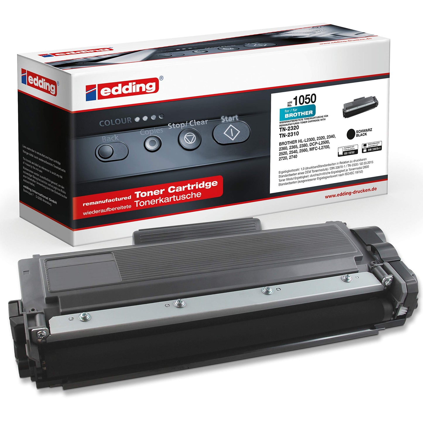edding toneris EDD-1050 - melns, izdrukas apjoms 2600 lapas, aizstāj Brother TN-2320 / TN-2310