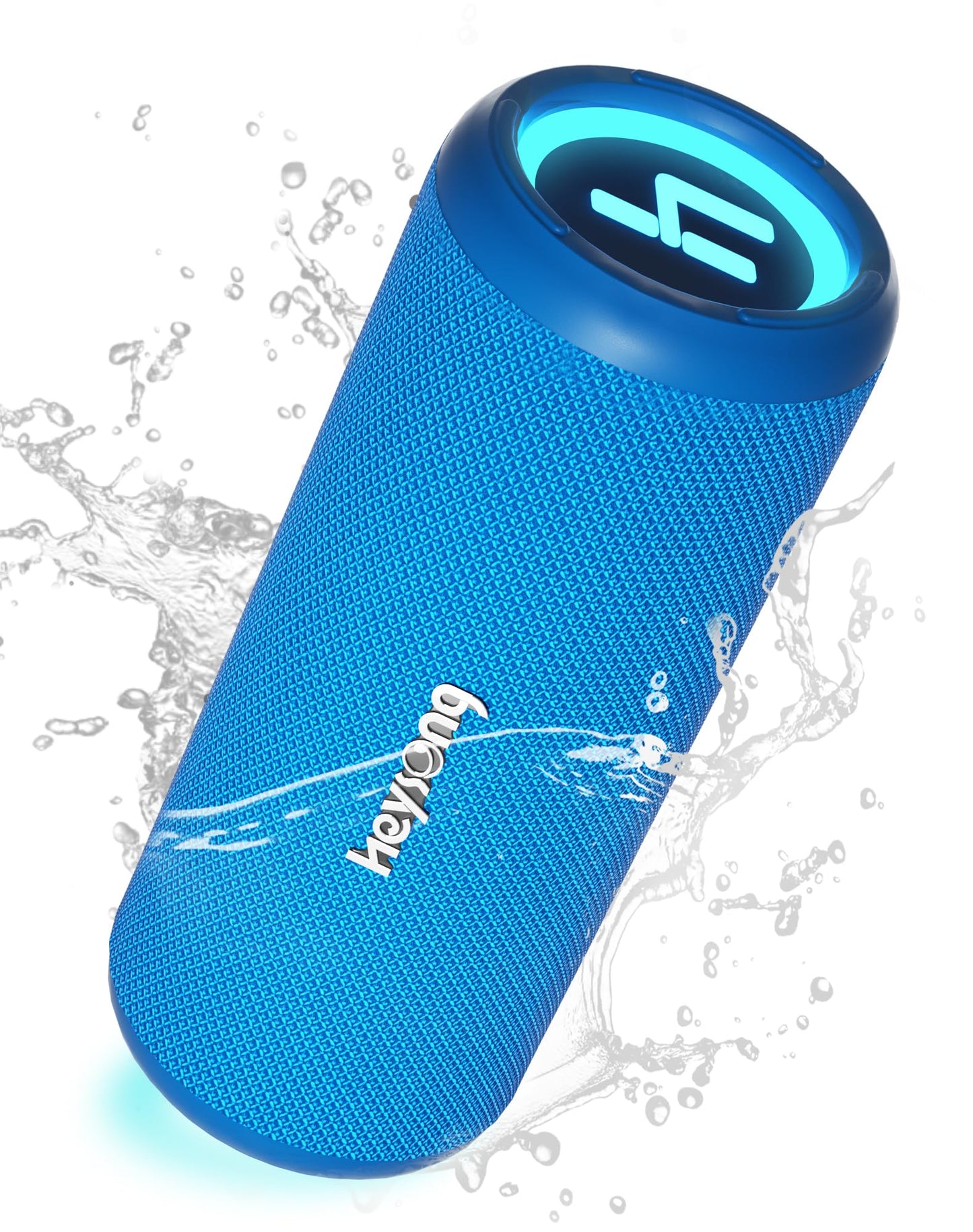 HEYSONG Portatīvais Bluetooth skaļrunis, bezvadu, ūdensizturīgs, RGB-LED gaisma, bezvadu, stereo, spēcīgs bass ar HiFi skaņu, skaļrunis ar Micro-SD, USB atmiņu, 3,5 mm ligzdu, C tips