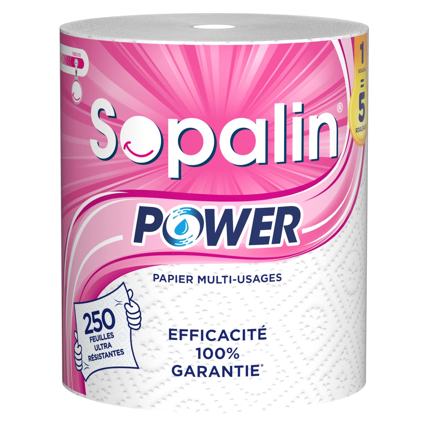 Universālais tīrīšanas papīrs Sopalin Power, 1 rullis, 250 loksnes, īpaši izturīgs, balts