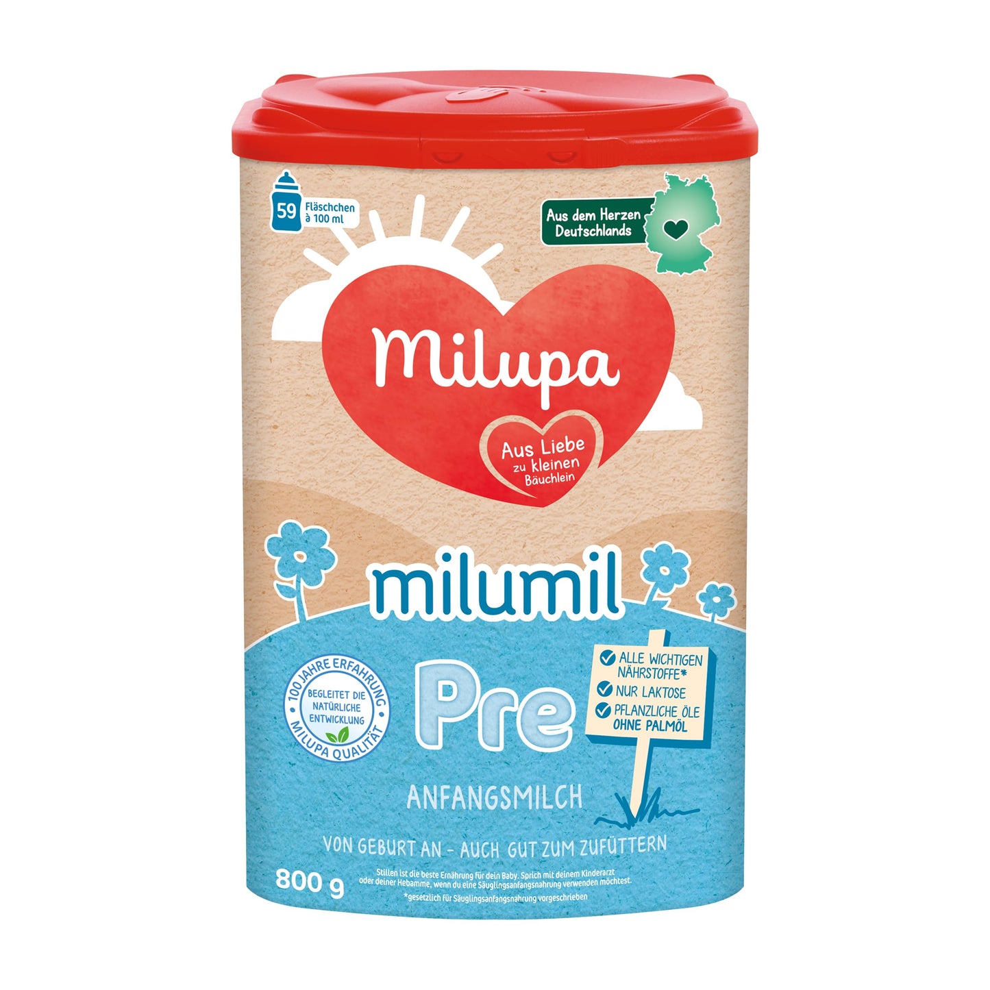 Zīdaiņu maisījums Milumil Milupa Pre, no dzimšanas, piena pulveris zīdaiņiem, 800 g