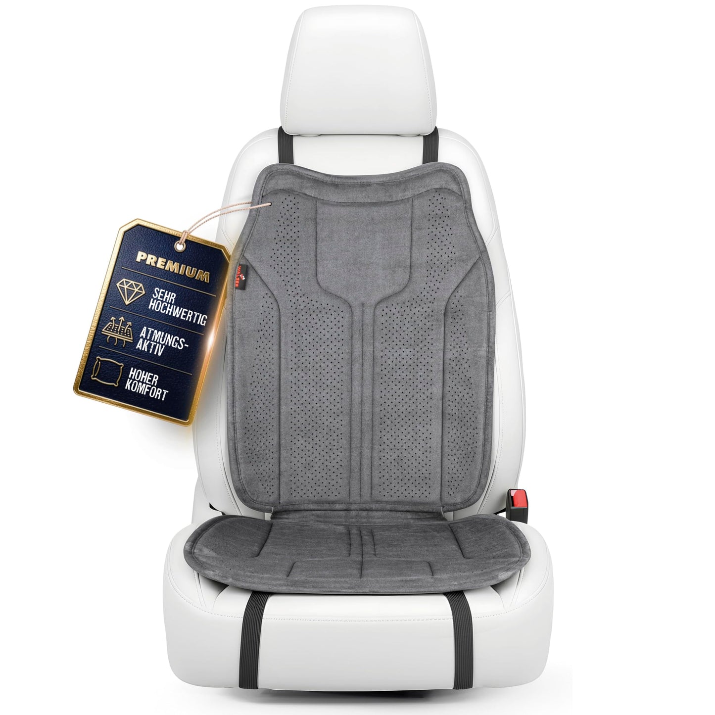 WALSER Premium Nubo automašīnas sēdekļa pārvalks, 1 gab., antracīta krāsā, augstas kvalitātes priekšējā sēdekļa aizsargs Alcantara stilā
