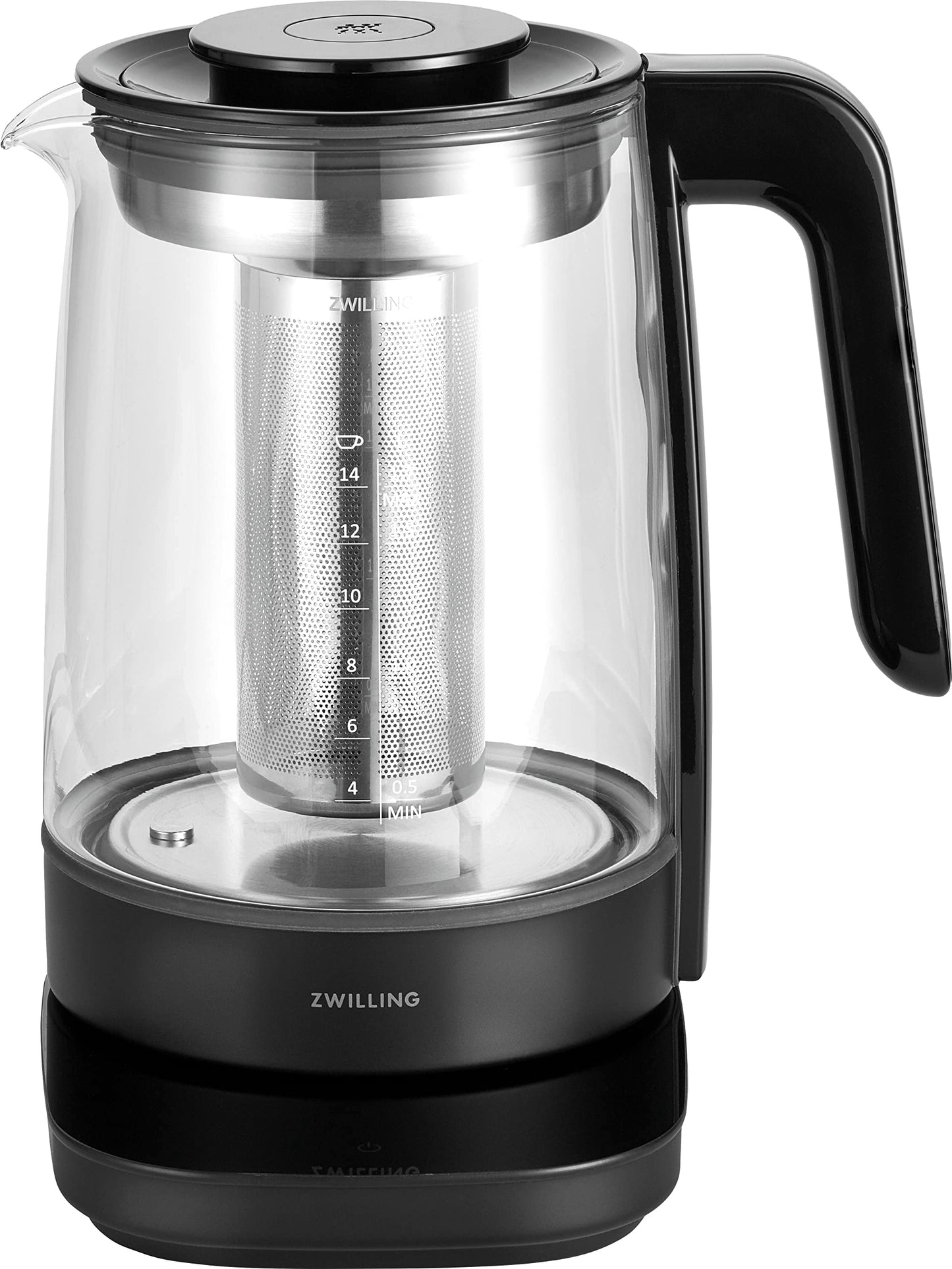 ZWILLING ENFINIGY glass teapot - tea infuser, temperature control, timer, 1850W, 1.7L, black