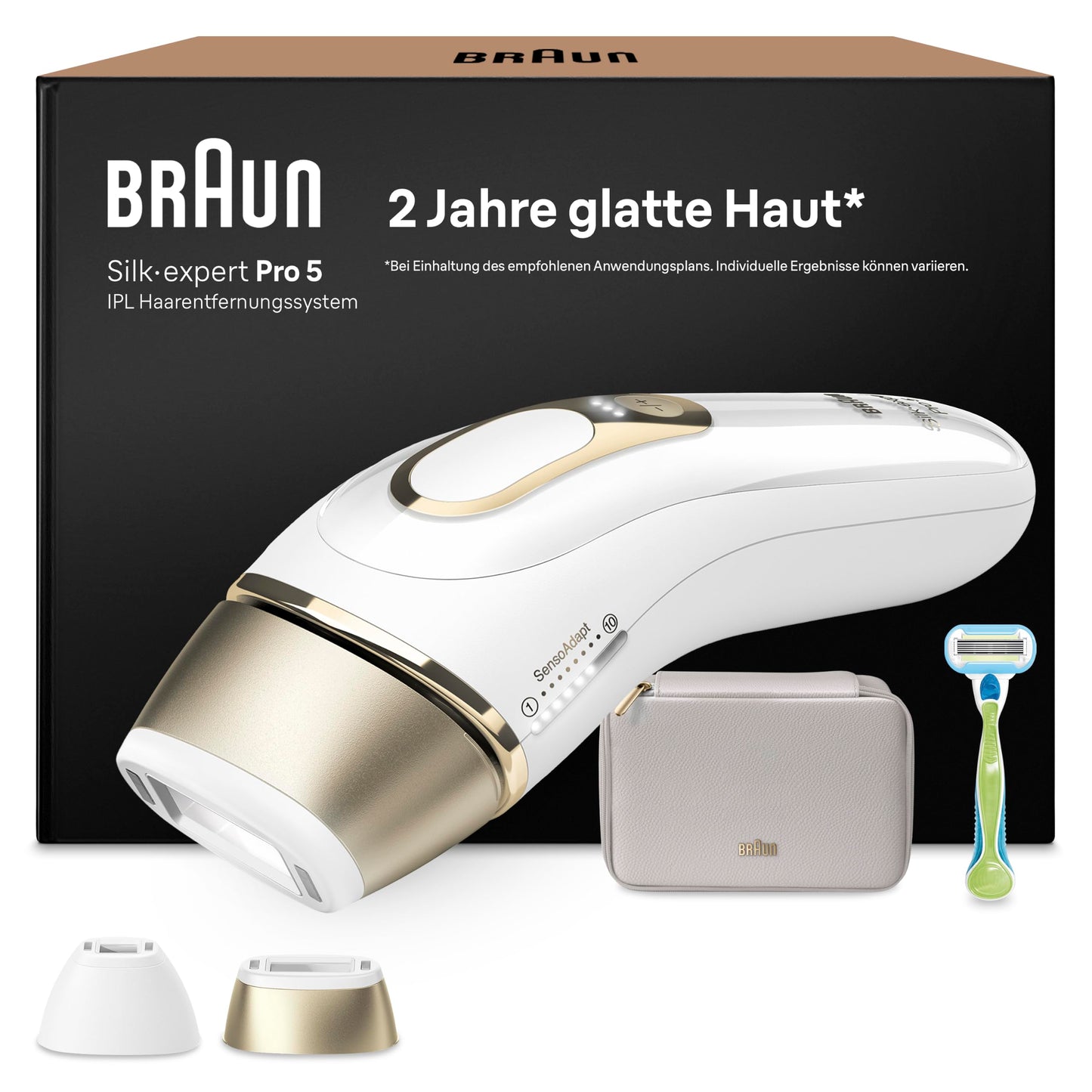 IPL epilators Braun Silk·expert Pro 5 PL5152, balts/zelta