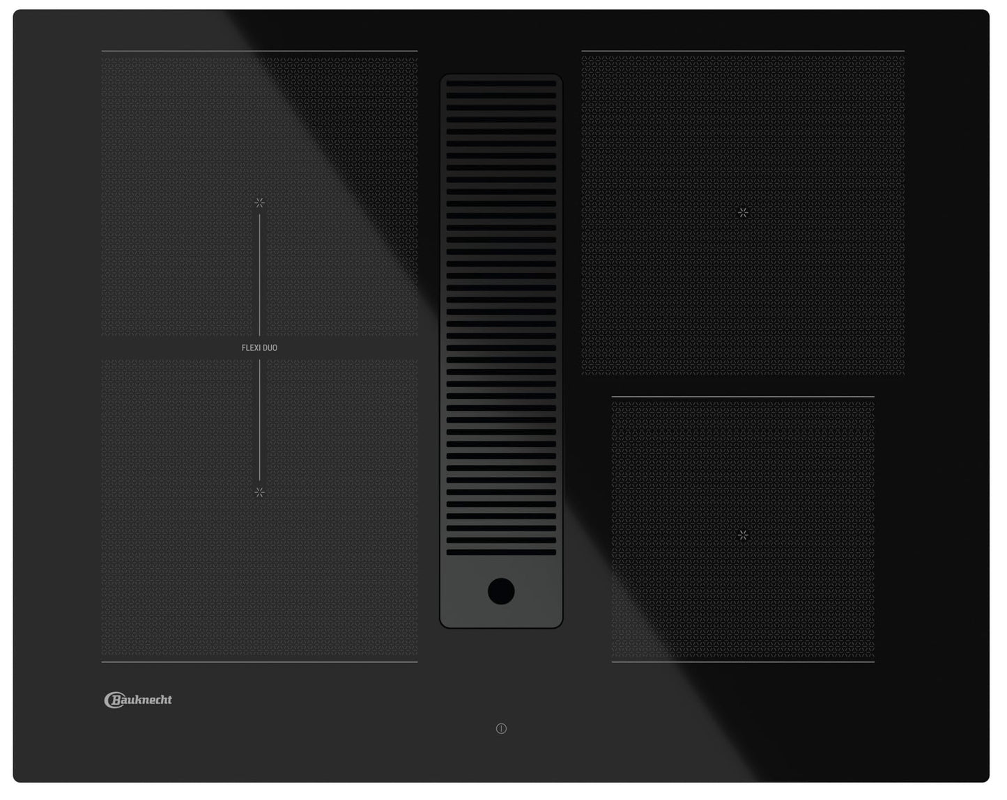 Bauknecht BVH65 Venting Flexi/Indukcijas plīts ar integrētu tvaika nosūcēju/bez rāmja/ 4 elektroniski regulētas indukcijas gatavošanas zonas, ar turbo režīmu, no kurām viena ir flekszona/booster funkcija