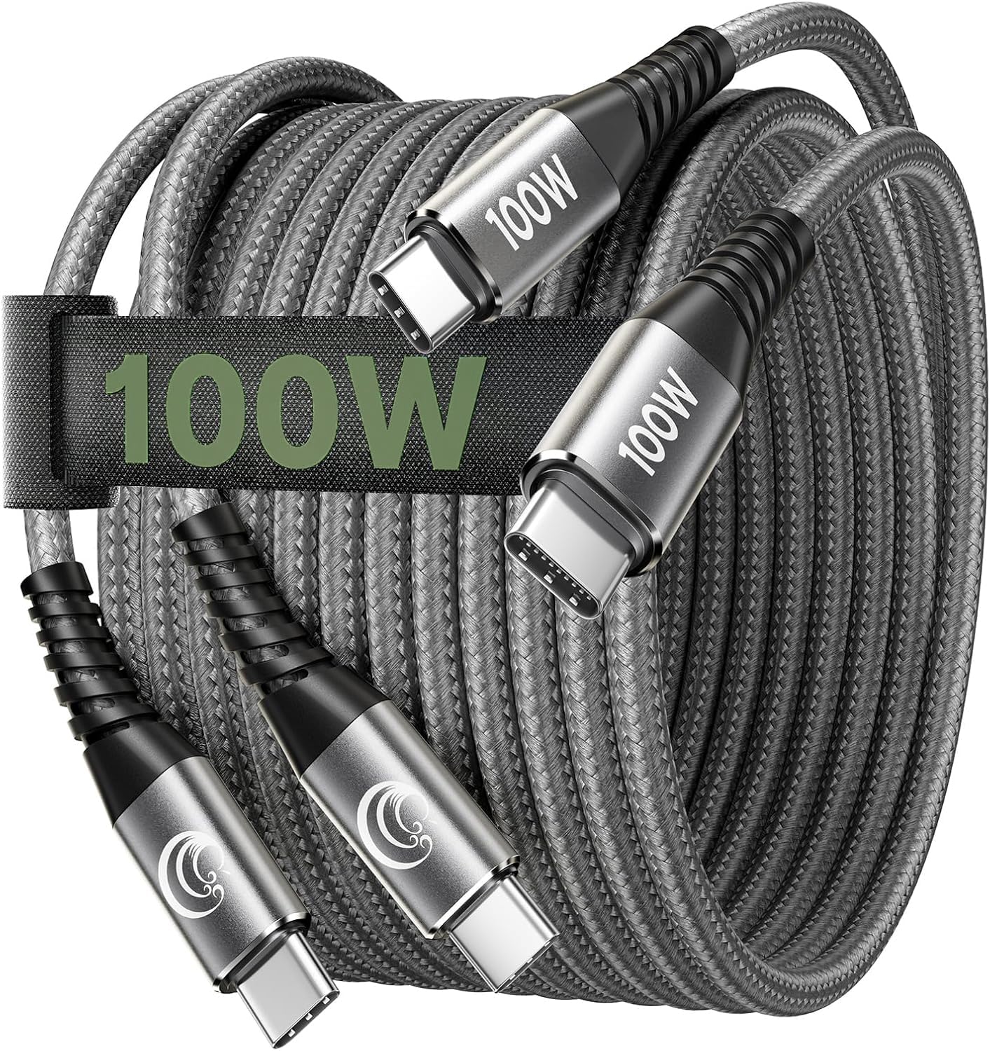 USB C uz USB C kabelis 100W, Yosou, 2 gab. 3M+3M, PD 3.0 ātrās uzlādes kabelis, neilona USB Type-C uzlādes kabelis iPhone 17 16 15 Pro Max, Samsung S25 S24 S23 S22 S21, iPad, MacBook Air, Pixel, Switch
