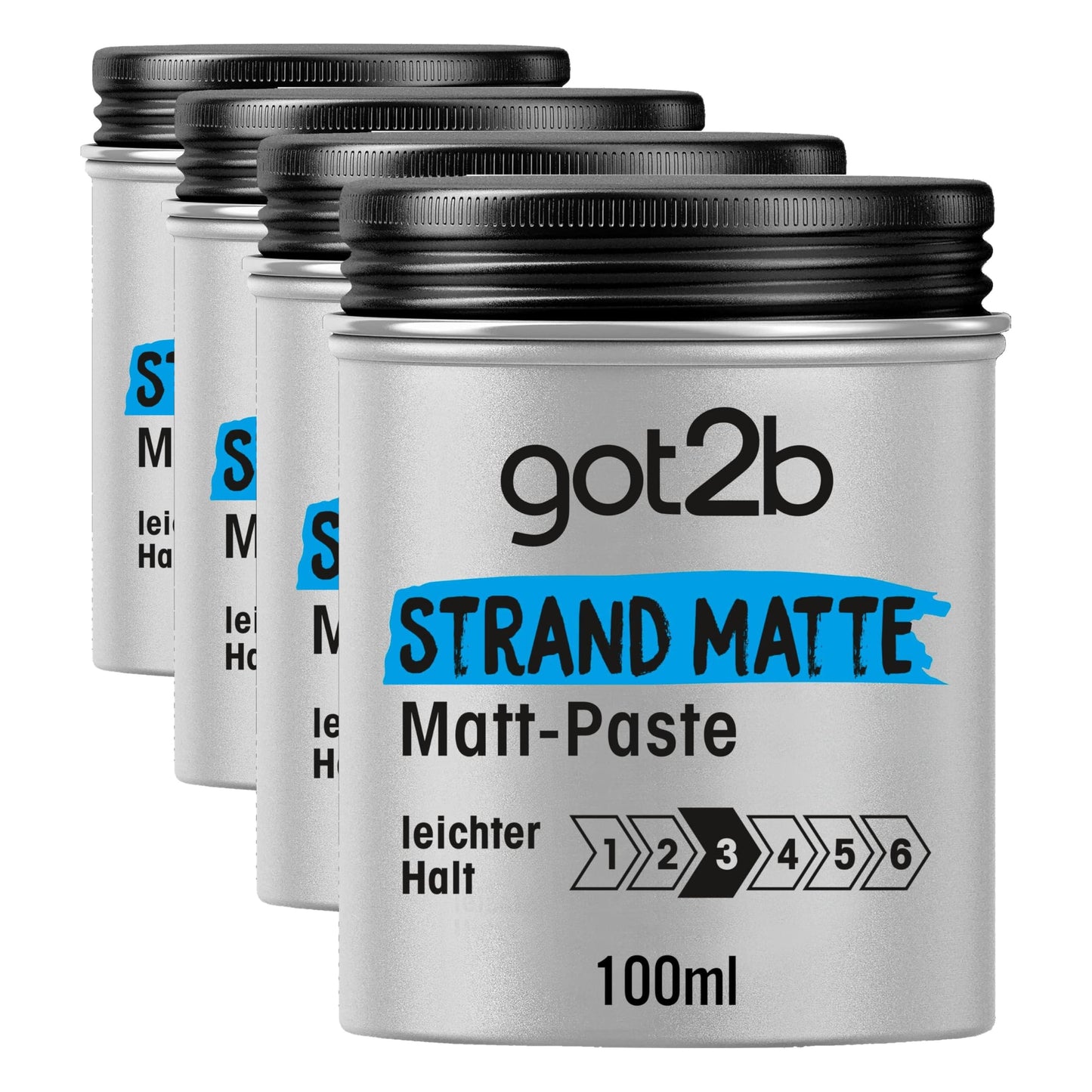 Matu pasta got2b Strand Matte Matt-Paste 100 ml, matētai surferu frizūrai, viegla fiksācija, nesalipina, 4 iepakojums