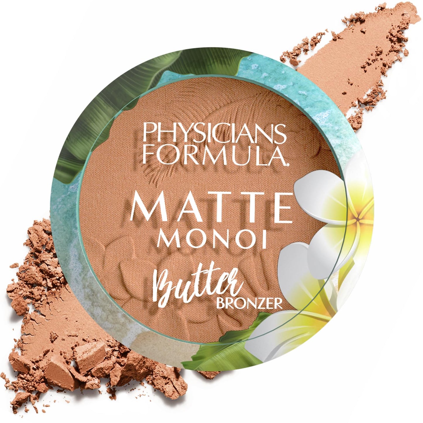 Bronzeris Physicians Formula Matte Monoi Butter Bronzer Powder, ūdensnoturīga matēta formula ar kopjošu Monoi un Murumuru sviestu, ideāli bronzēšanai un konturēšanai, tonis Sunkissed