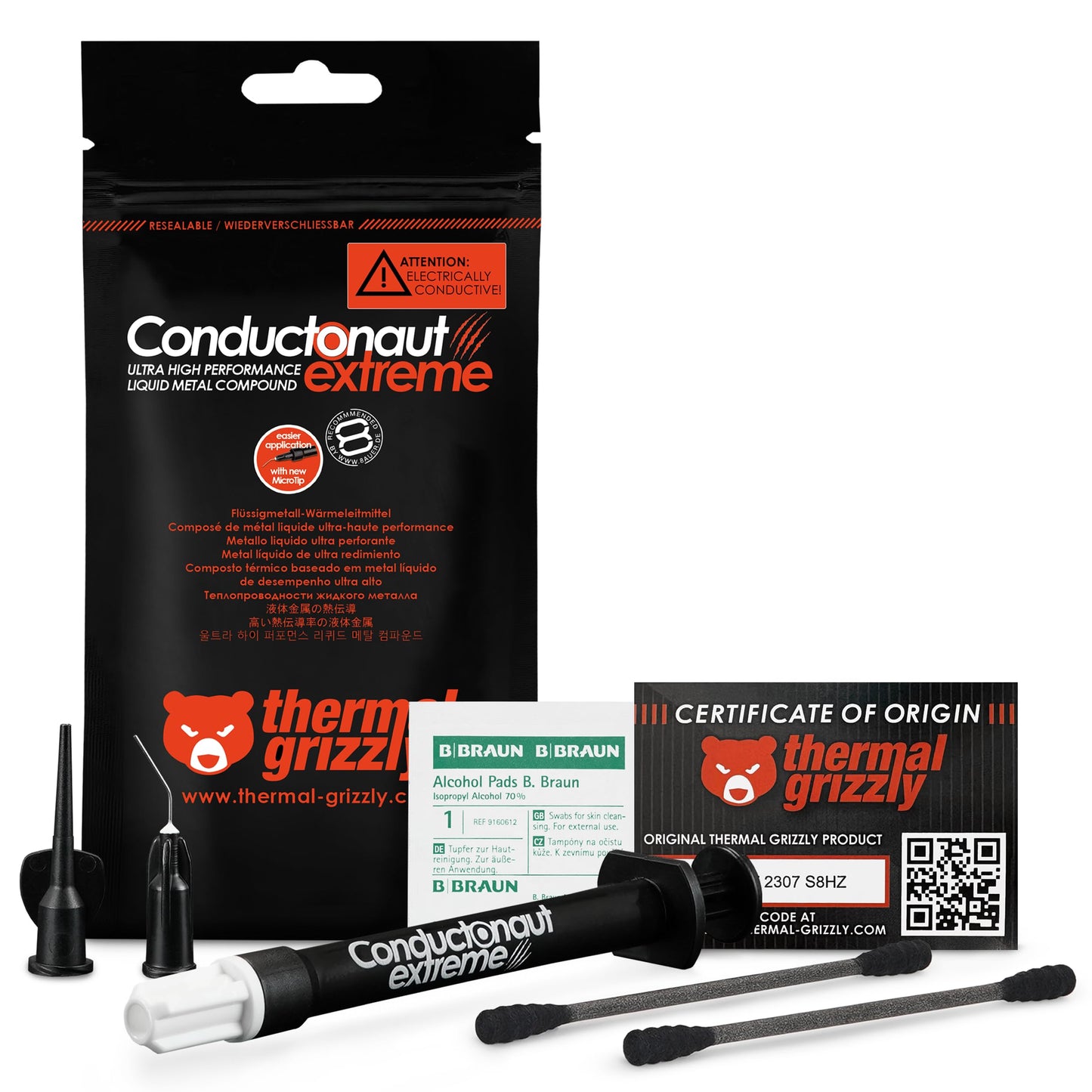Šķidrais metāls Thermal Grizzly Conductonaut Extreme 1g CPU, GPU, PS5