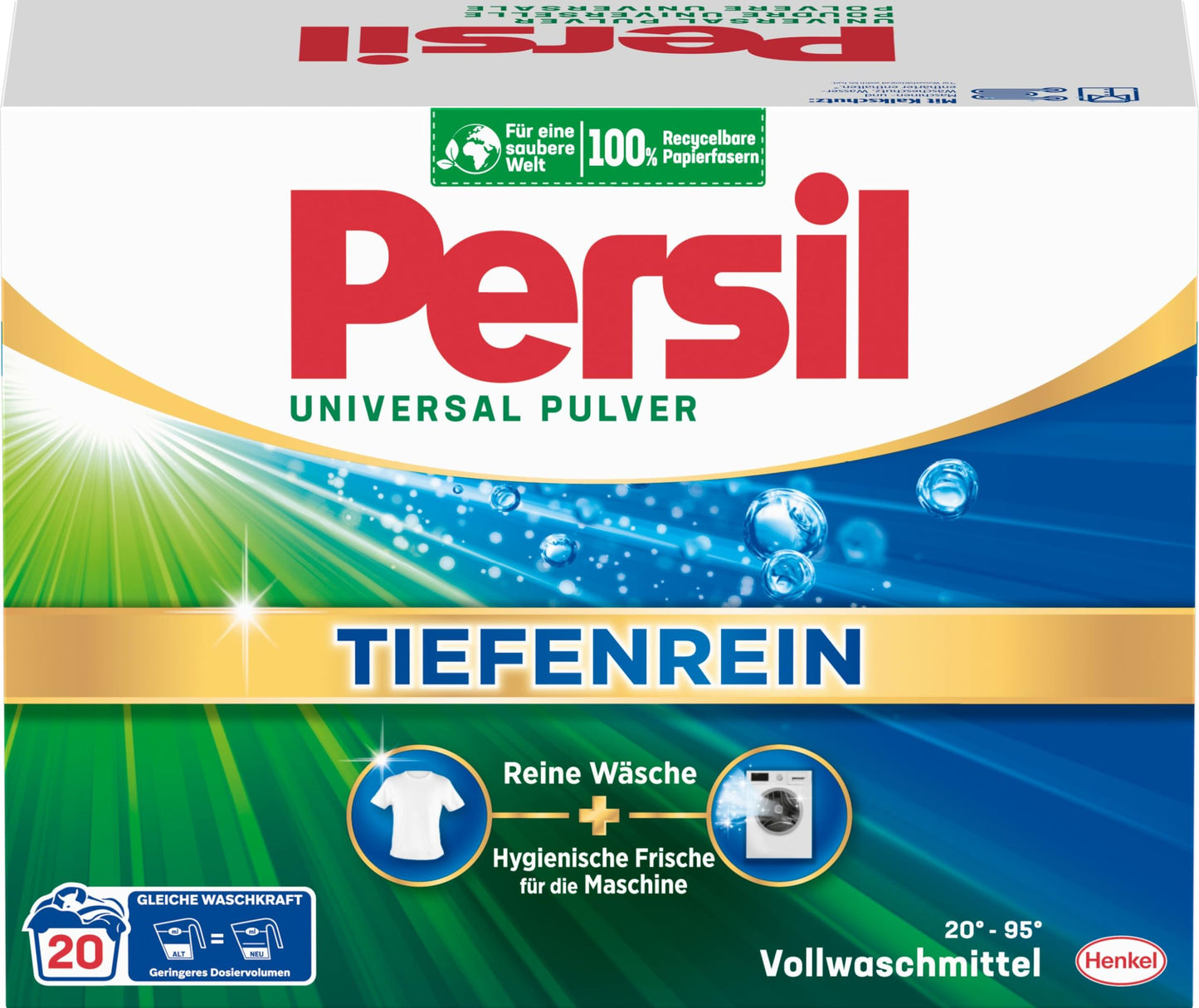Veļas pulveris PERSIL, 20 mazgāšanas reizēm, universāls, 1,26kg