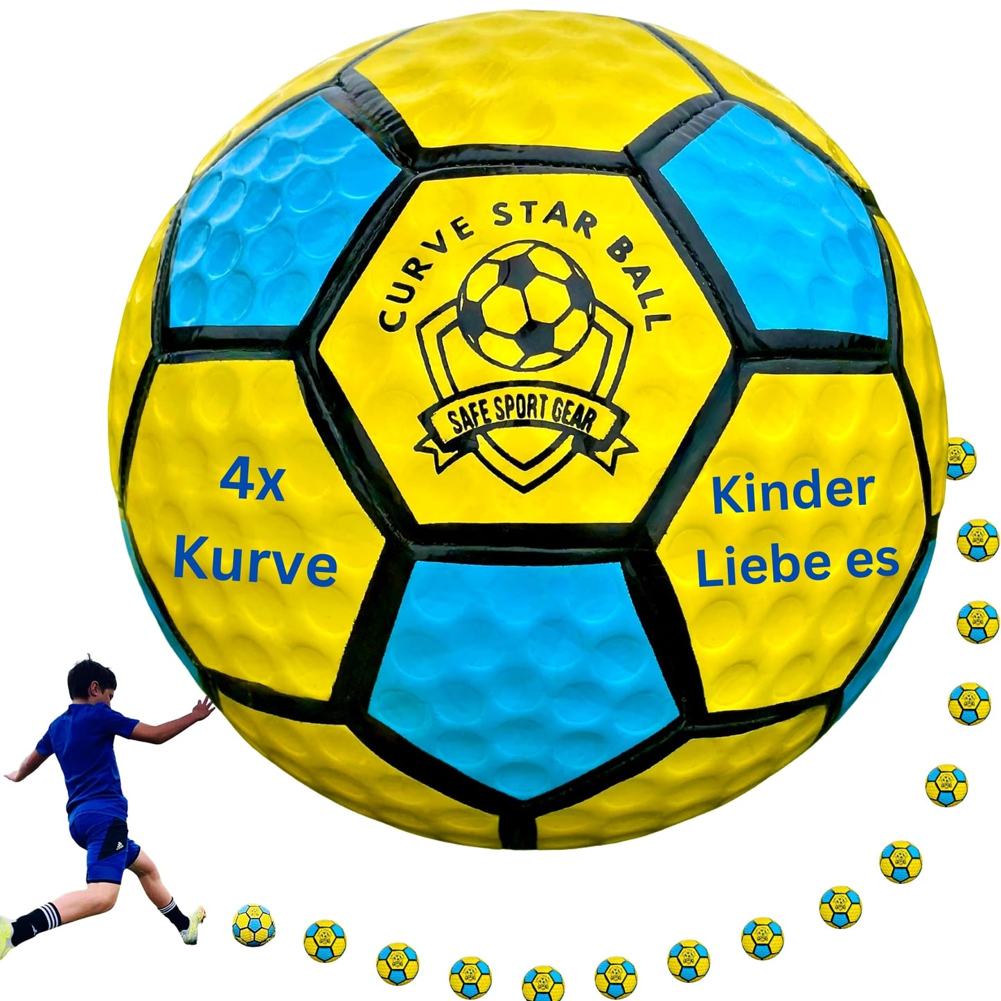 Futbola bumba Safe Sport Gear Curve Star, 5. izmērs, dzeltena