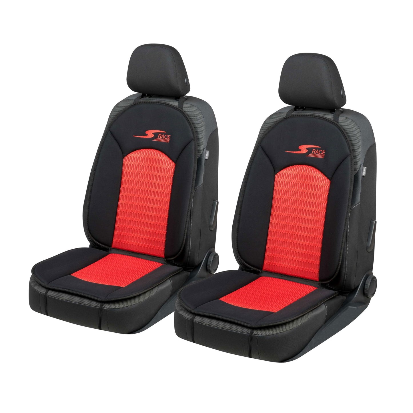 Auto sēdekļu polsteri Walser Car Comfort S-Race universāli priekšējiem sēdekļiem, sarkani/melni, 2 gab.