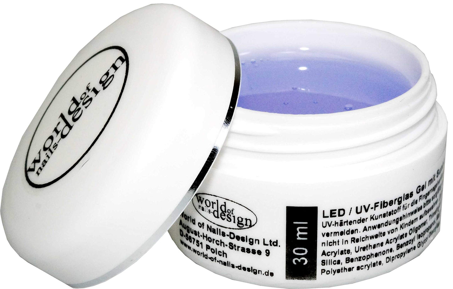 Fiberglasa gēls World of Nails-Design LED/UV, dzidrs, biezas viskozitātes, 30ml