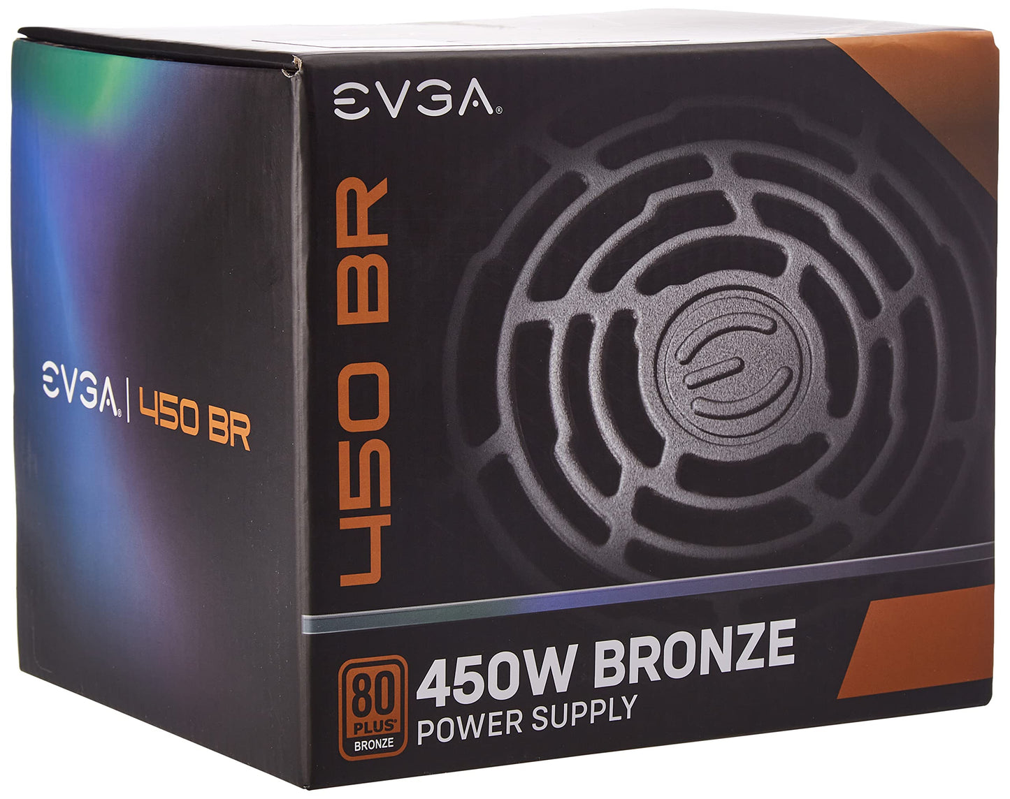 EVGA 450 BR - 80+ Bronze certified, 450W power supply, reliable performance, 3-year warranty, model 100-BR-0450-K2