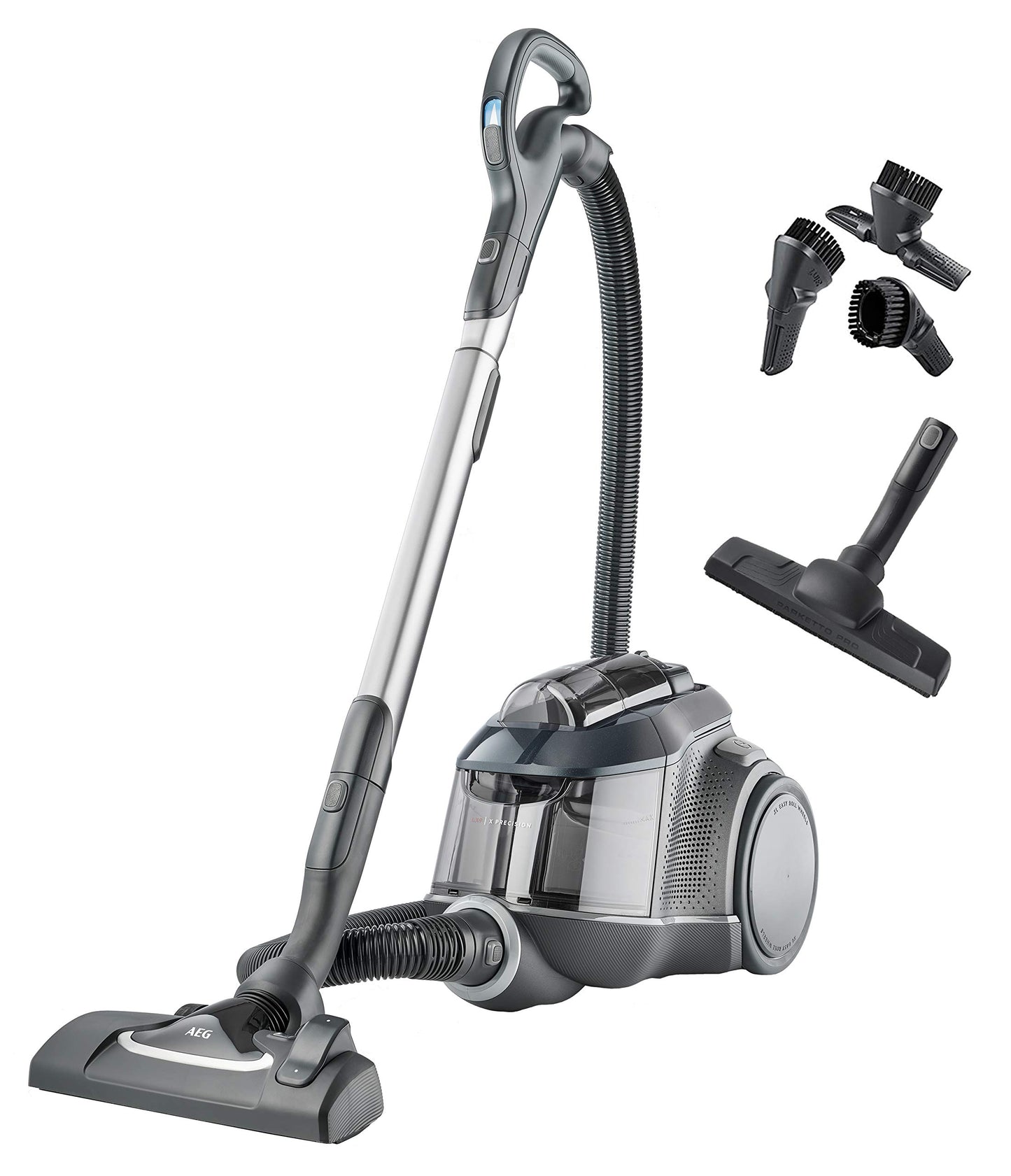 AEG LX9-3-STM putekļsūcējs - 3D filtru sistēma, 650W, XL riteņi, 12m darbības rādiuss, 1,6L tvertne, 72 dB(A)