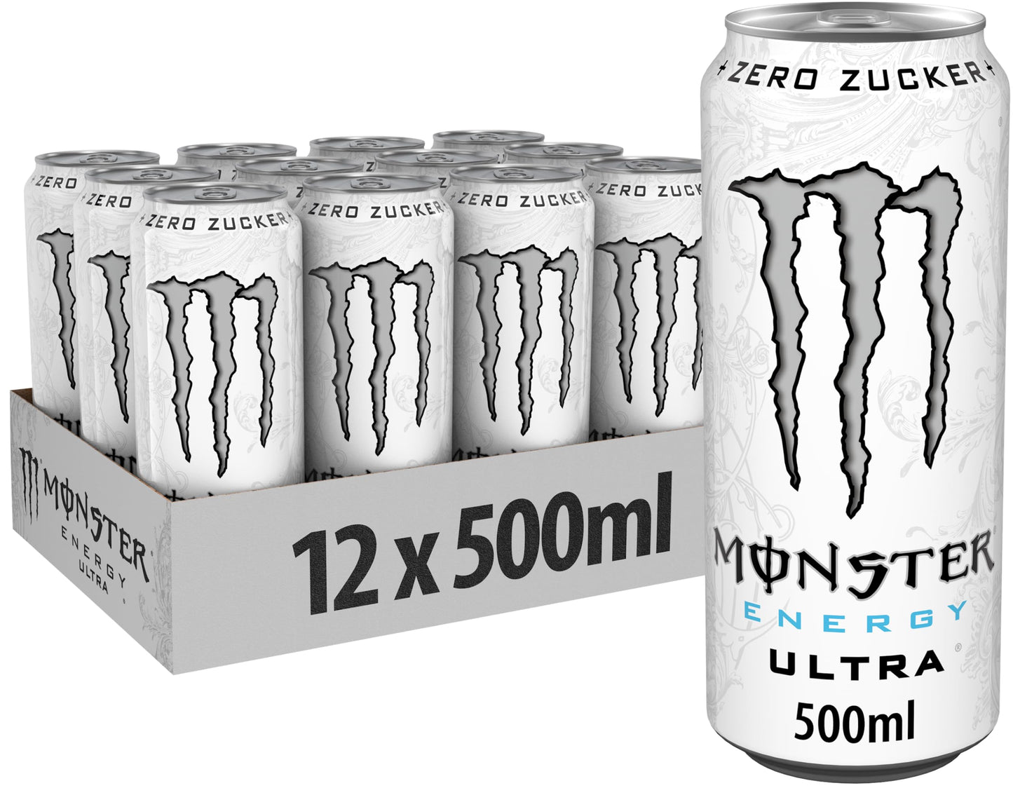 Enerģijas dzēriens Monster Ultra White bez cukura, vienreizlietojamas skārdenes, 12 x 500 ml