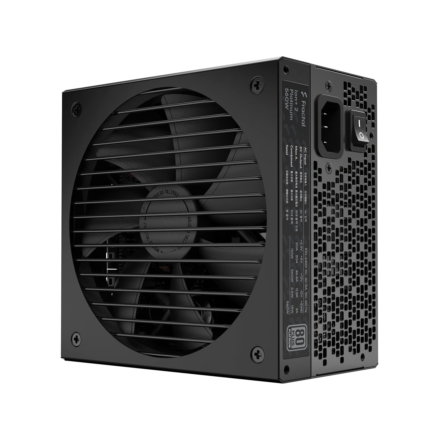 Fractal Design Ion+ 2 Platinum 560W - 80 Plus Platinum, fully modular, compact ATX power supply, FD-P-IA2P-560-EU