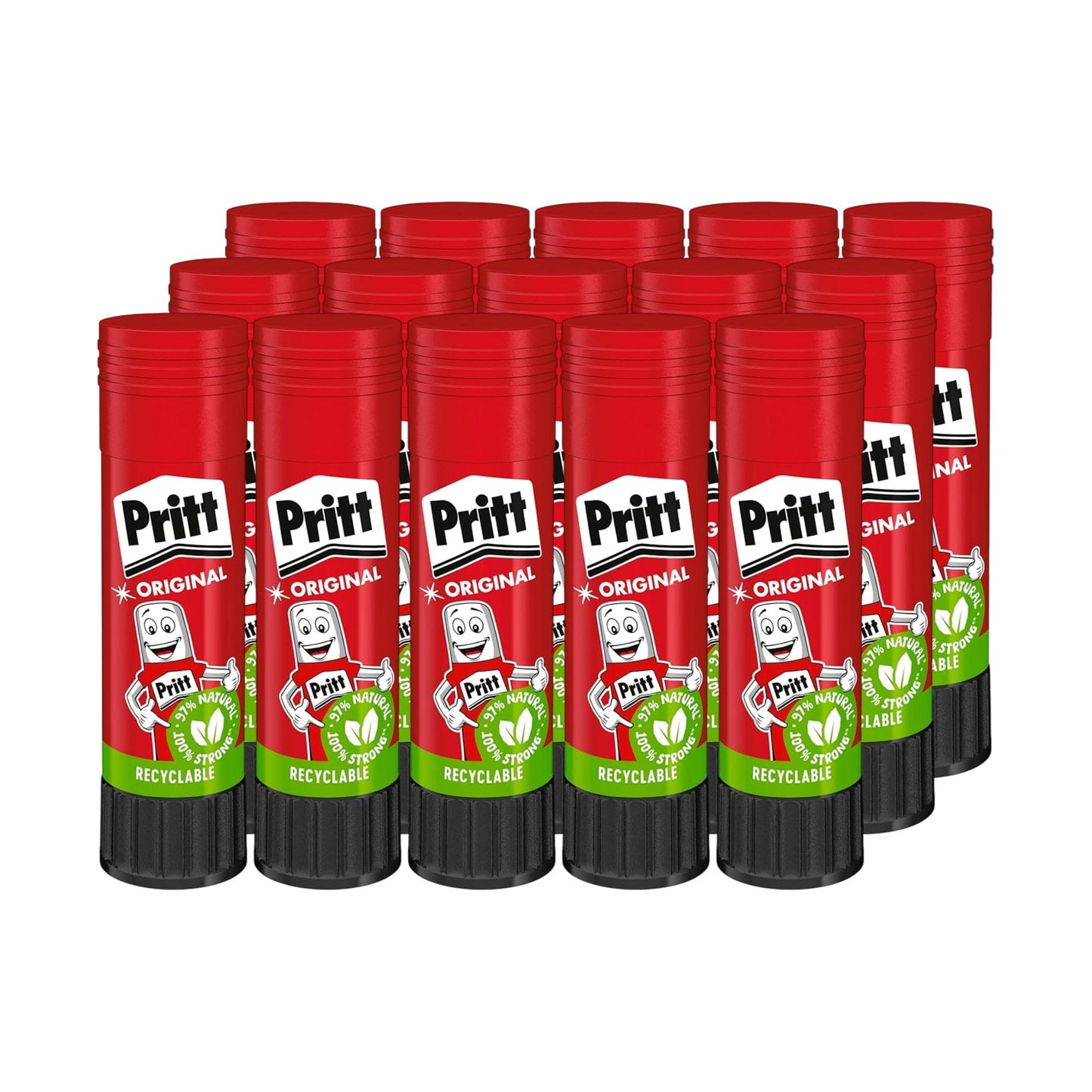 Pritt līmes zīmulis 15 x 22g, droša un uzticama bērnu līme, Pritt līme rokdarbiem un radošiem darbiem, ar spēcīgu saķeri skolai un birojam, 15 zīmuļi x 22g
