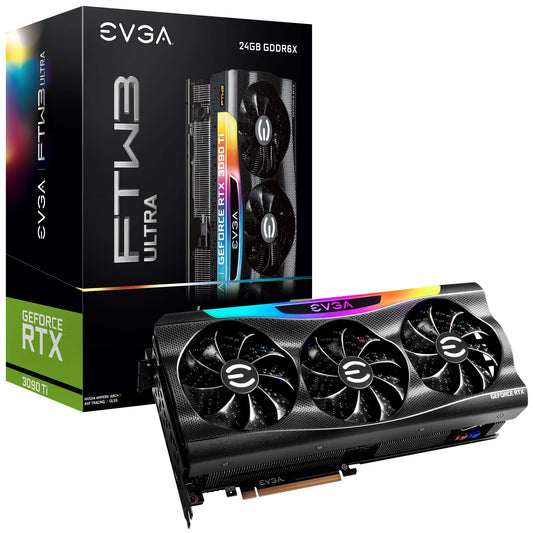 EVGA GeForce RTX 3090 Ti FTW3 ULTRA GAMING - 24GB GDDR6X, iCX3 cooling, ARGB LED, premium backplate, free eLeash