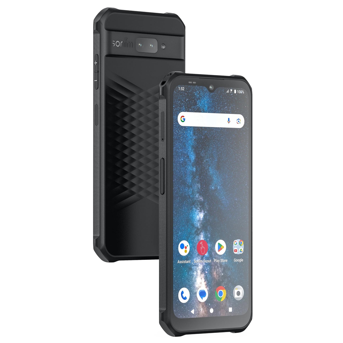 Sonim XP400 5G - 6.5" display, 50 MP camera, 5000 mAh battery, IP68, dual SIM, includes phone holder, black.