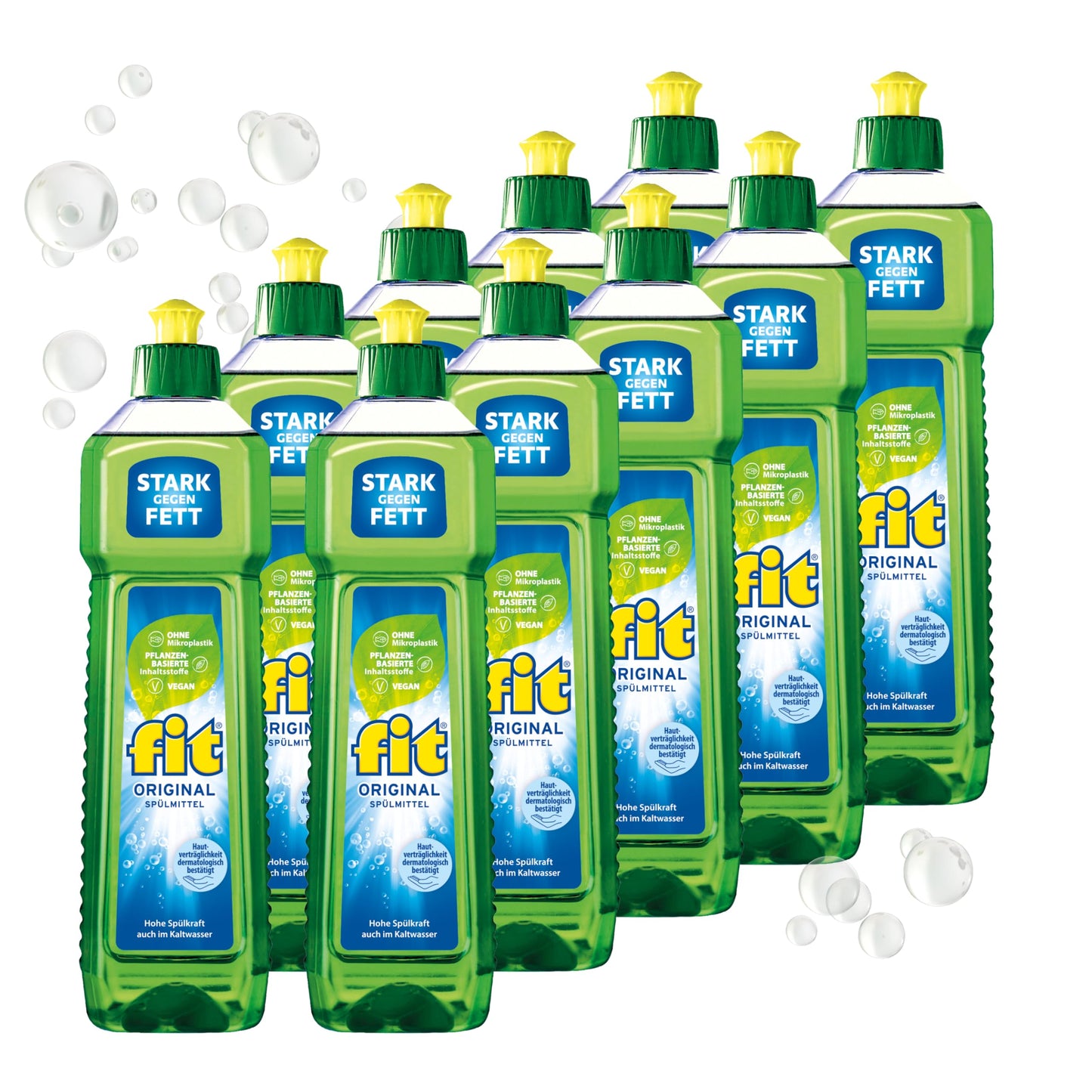 Trauku mazgāšanas līdzeklis fit Hand-Spülmittel 10 x 750 ml, Original, saudzīgs ādai, vegāns