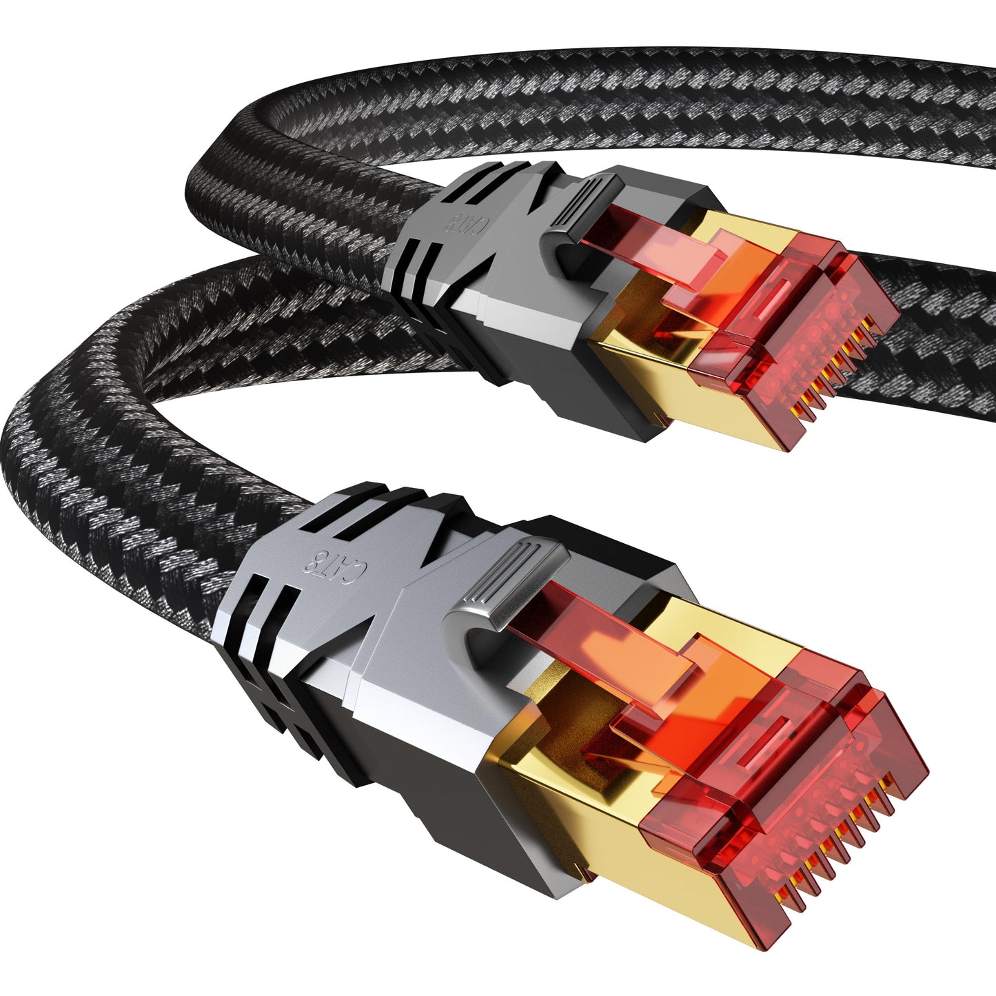 Cat 8 LAN kabelis Tesmax 5meter, 40Gbps ātrgaitas Ethernet kabelis ar RJ45 spraudni