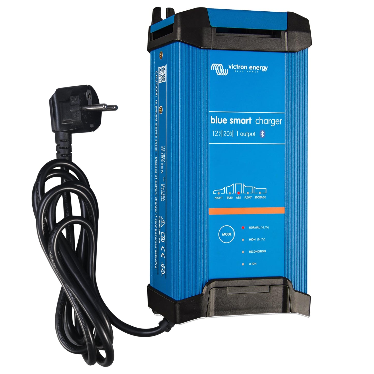 Victron Energy Blue Smart akumulatora lādētājs 12-Volt 20 Ampere 230V, auto akumulatora lādētājs, uzturēšanas lādētājs un desulfators, IP22, Bluetooth, viens izejas ports, CEE 7/7