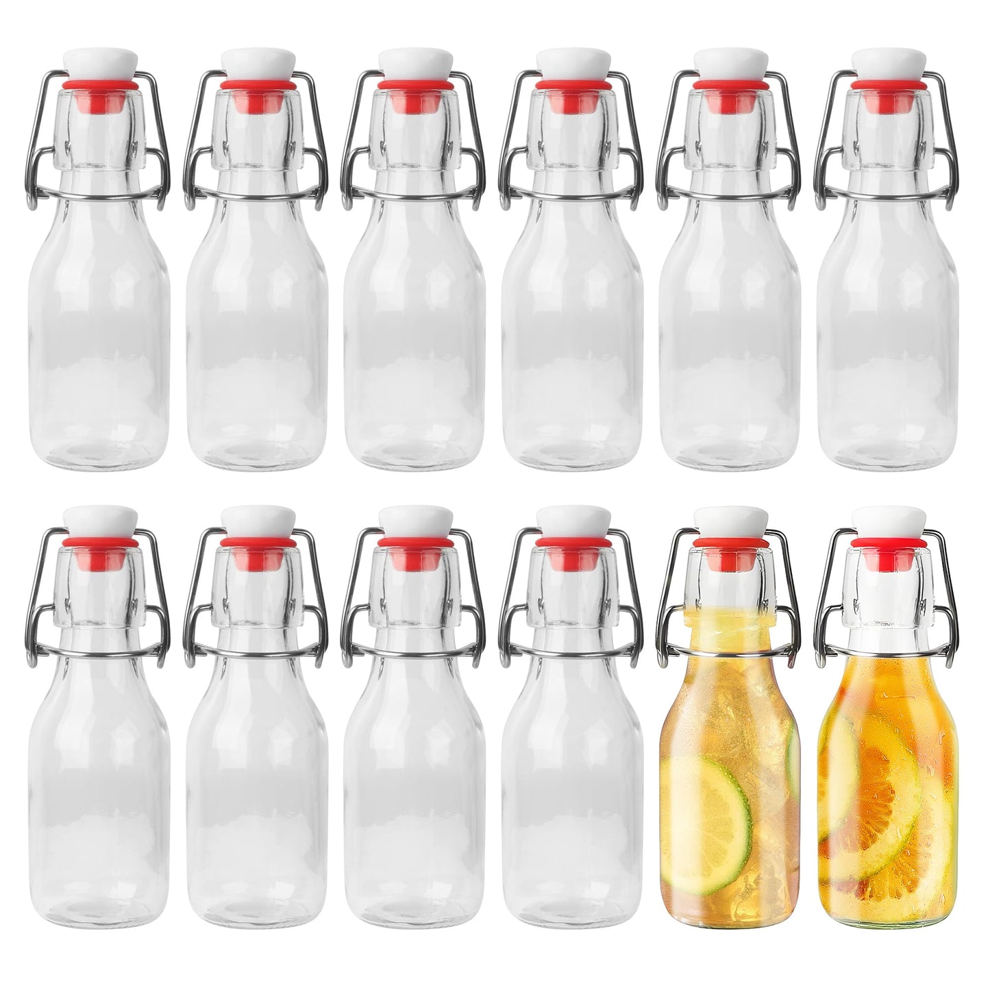 Nuangoo 12 gab. 100ml stikla pudeles ar stieples aizdari, mazas uzpildāmas pudeles, atkārtoti lietojamas pašuzpildes pudeles sulai, eļļai un etiķim (100ML)