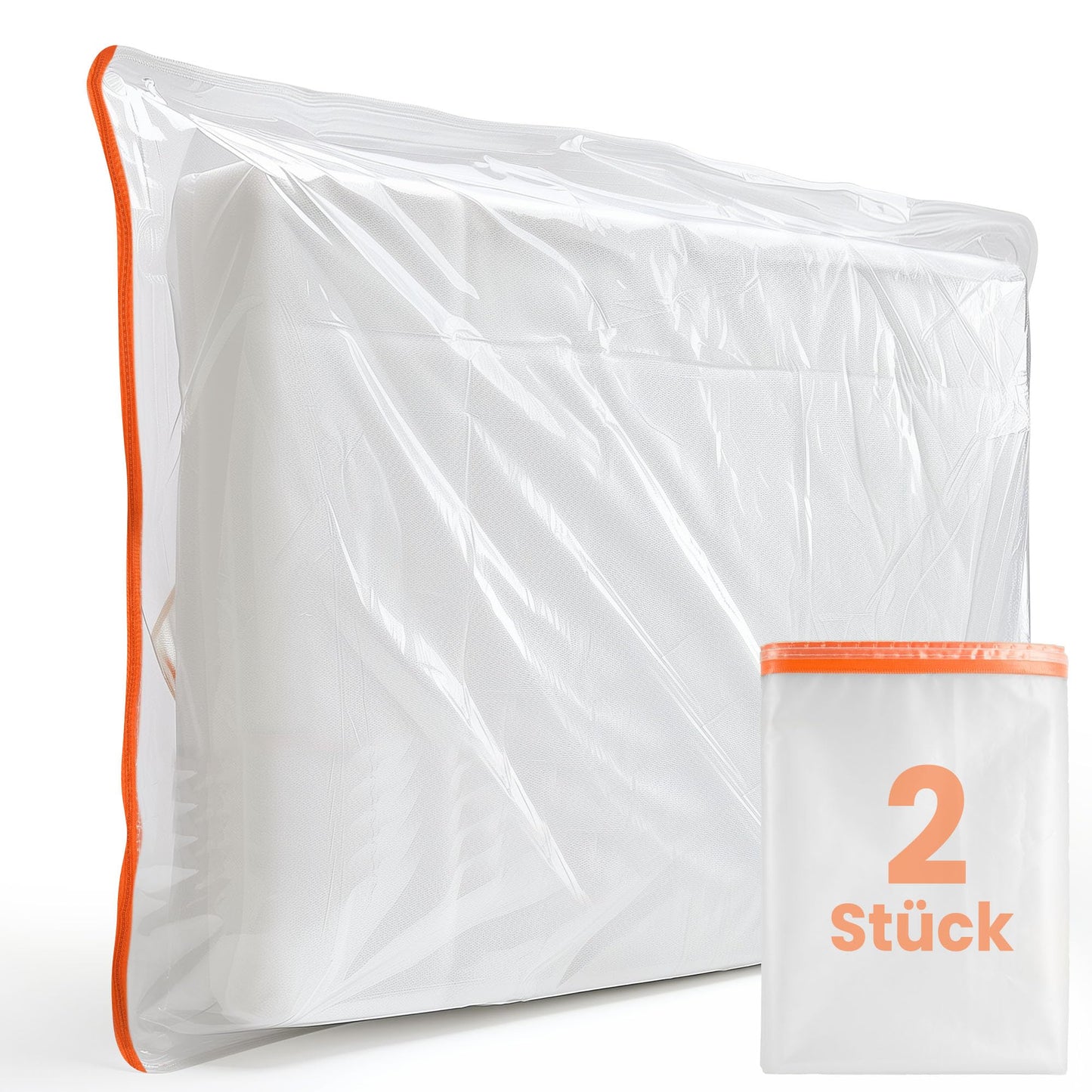 Matraču pārvalks 2 gab. 90 x 200 (biezums 30 cm) ar platu rāvējslēdzēju, aizsargpārvalks matracim uzglabāšanai un pārvākšanai, atkārtoti lietojama matrača uzglabāšanas soma