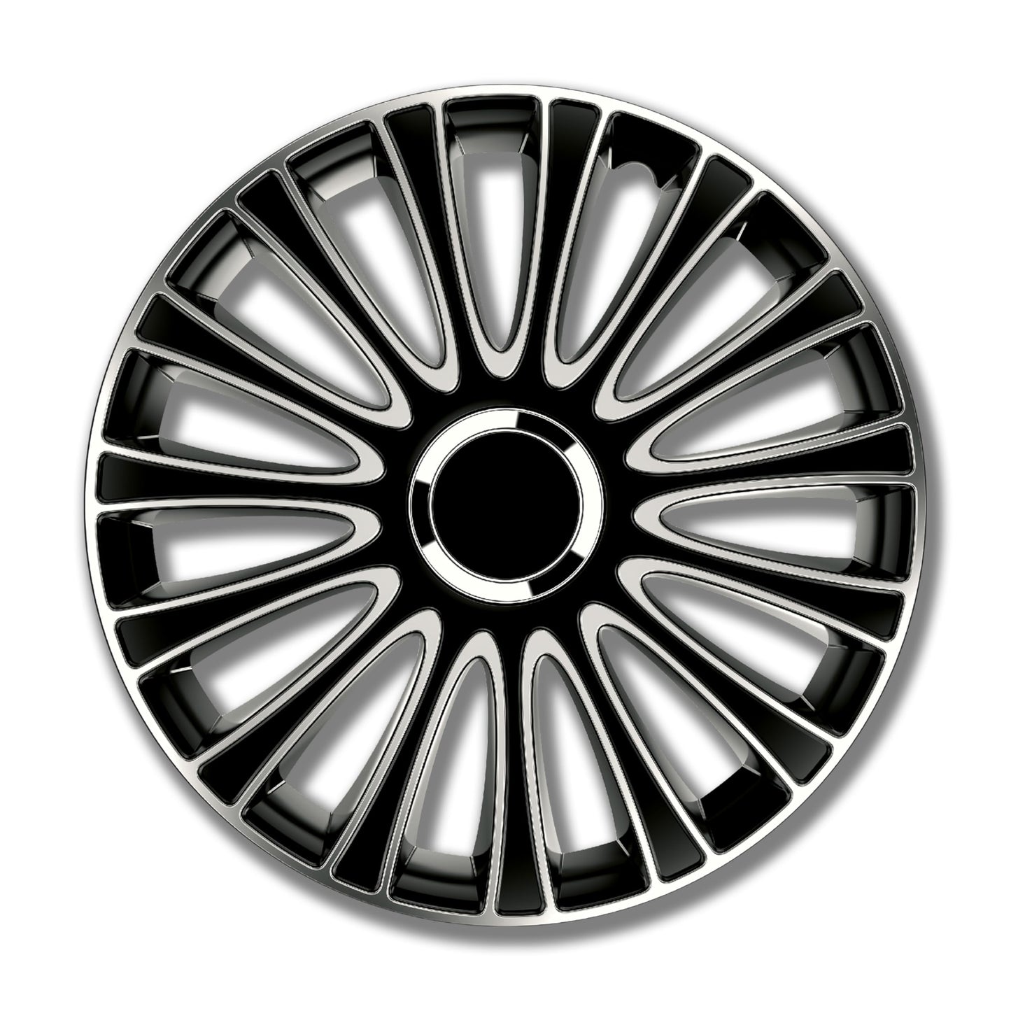 Riteņu vāciņi Petex 15" melns/sudrabs RB543515, 4 gab.