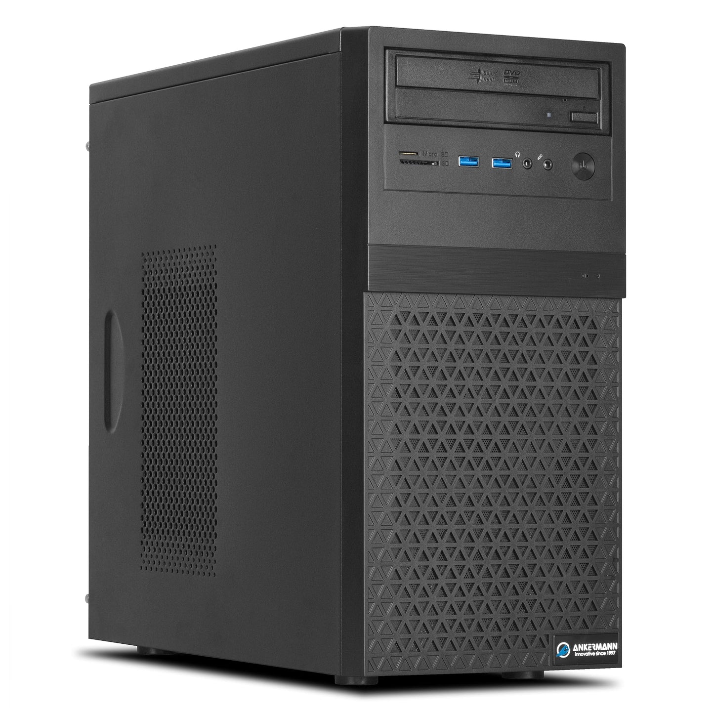 Ankermann Office Pro V3 biroja dators, Intel Core i3-13100F, Nvidia GeForce GT 730 4GB, 16GB DDR5 RAM, 1TB NVMe SSD, Windows 11, WLAN un Bluetooth, Libre Office