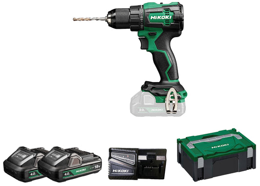 HIKOKI akumulatora triecienurbjmašīna DV18DEW2Z - 18V, 2x 4,0 Ah, 70 Nm griezes moments, bezsuku motors, HSCII koferis