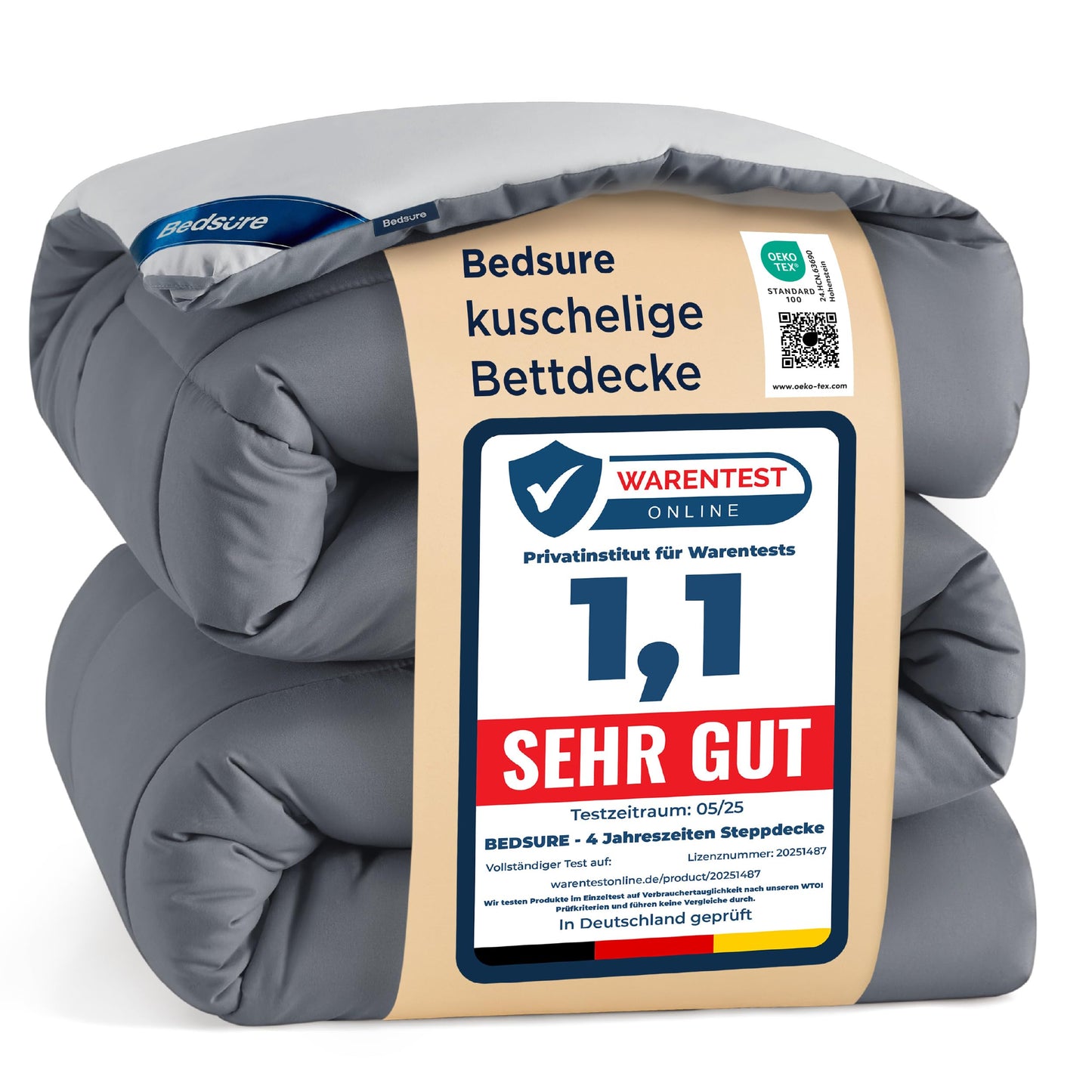 BEDSURE sega bez pārvalka 135x200 - sega ar integrētu pārvalku