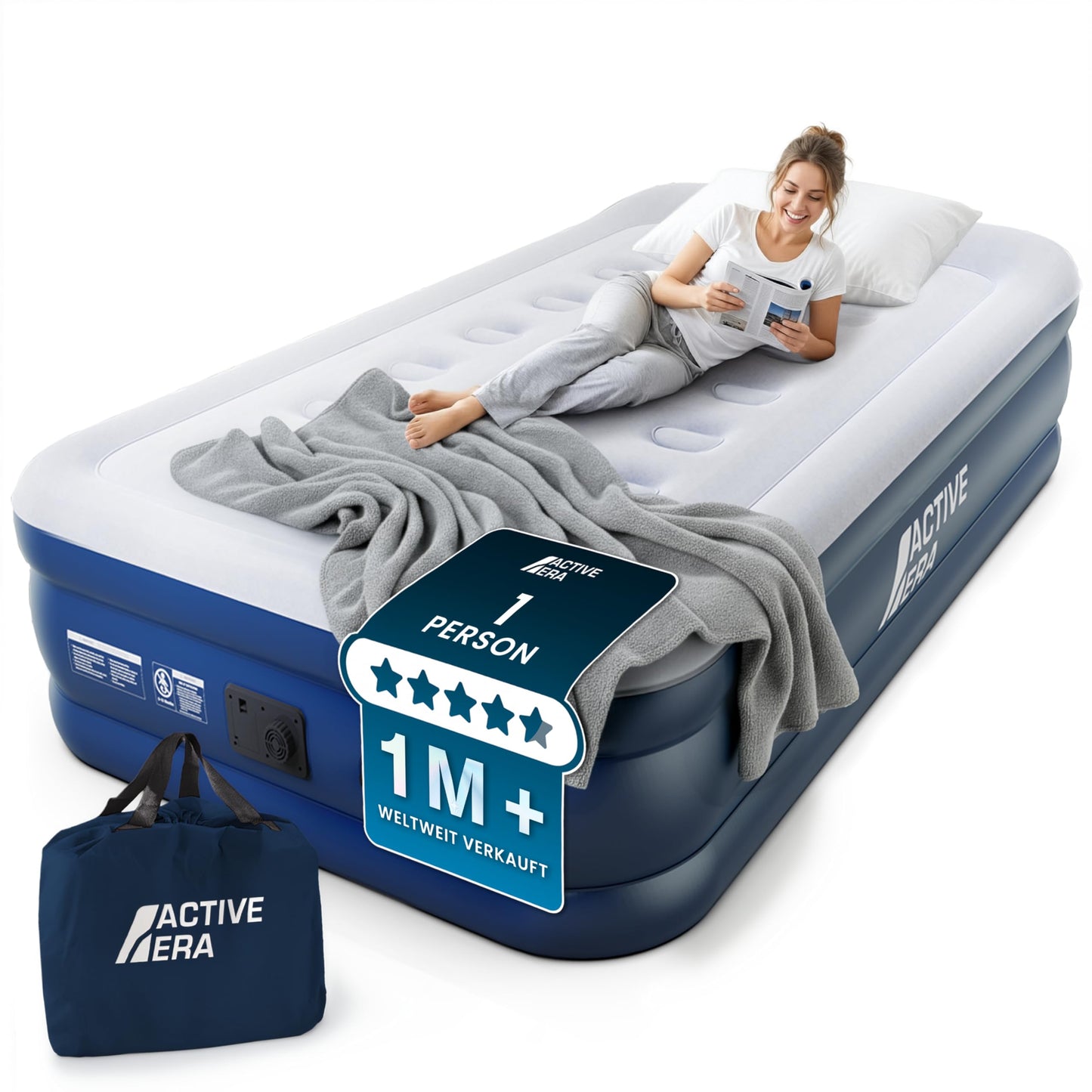 Piepūšamais matracis Bestway TriTech ar iebūvētu akumulatora sūkni Double XL/Lo 210 x 152 x 30 cm 1067930xxx22 pelēks