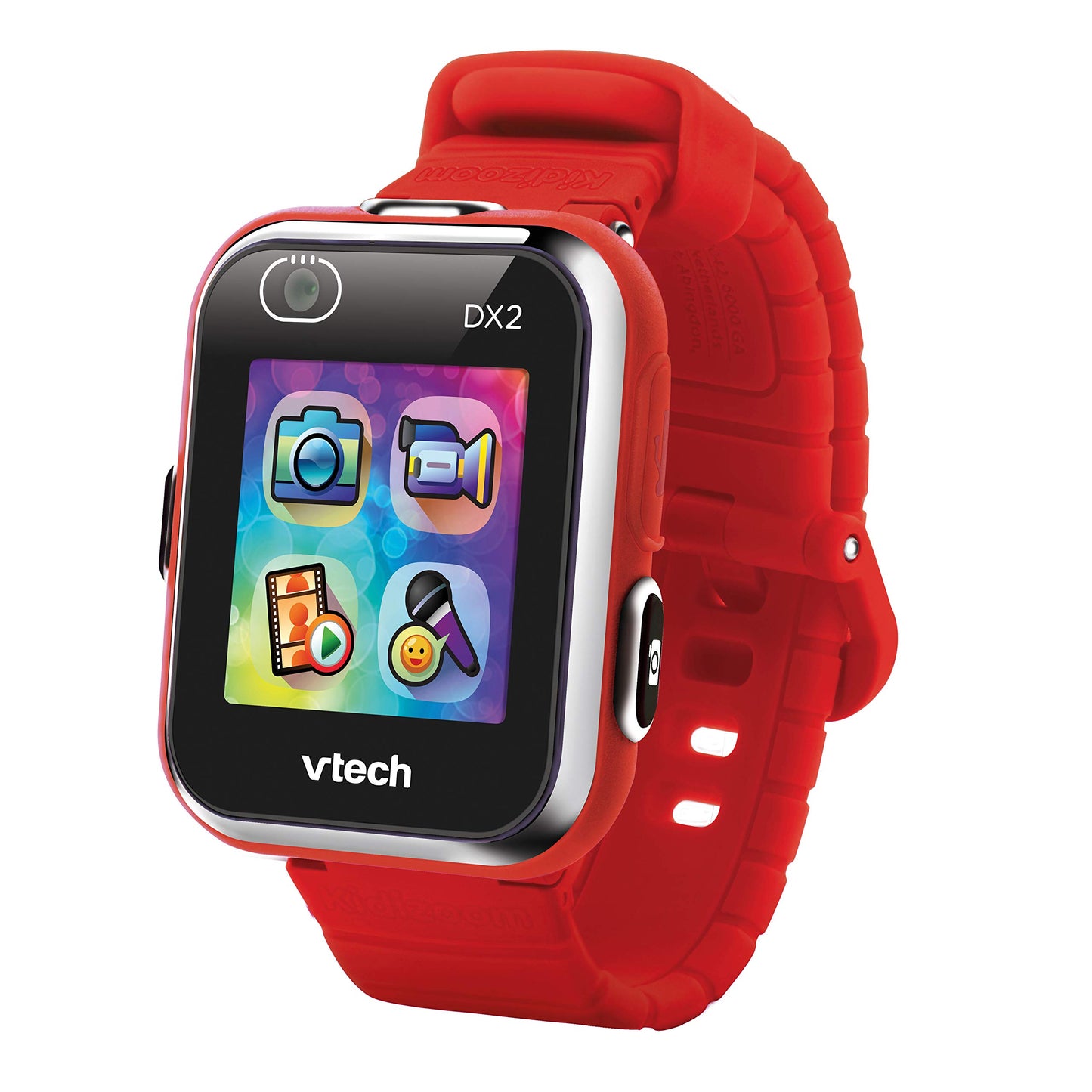 VTech Kidizoom Smart Watch DX2 - Gudrs pulkstenis bērniem ar dubultkameru, sarkanā krāsā, izglītojošām spēlēm.