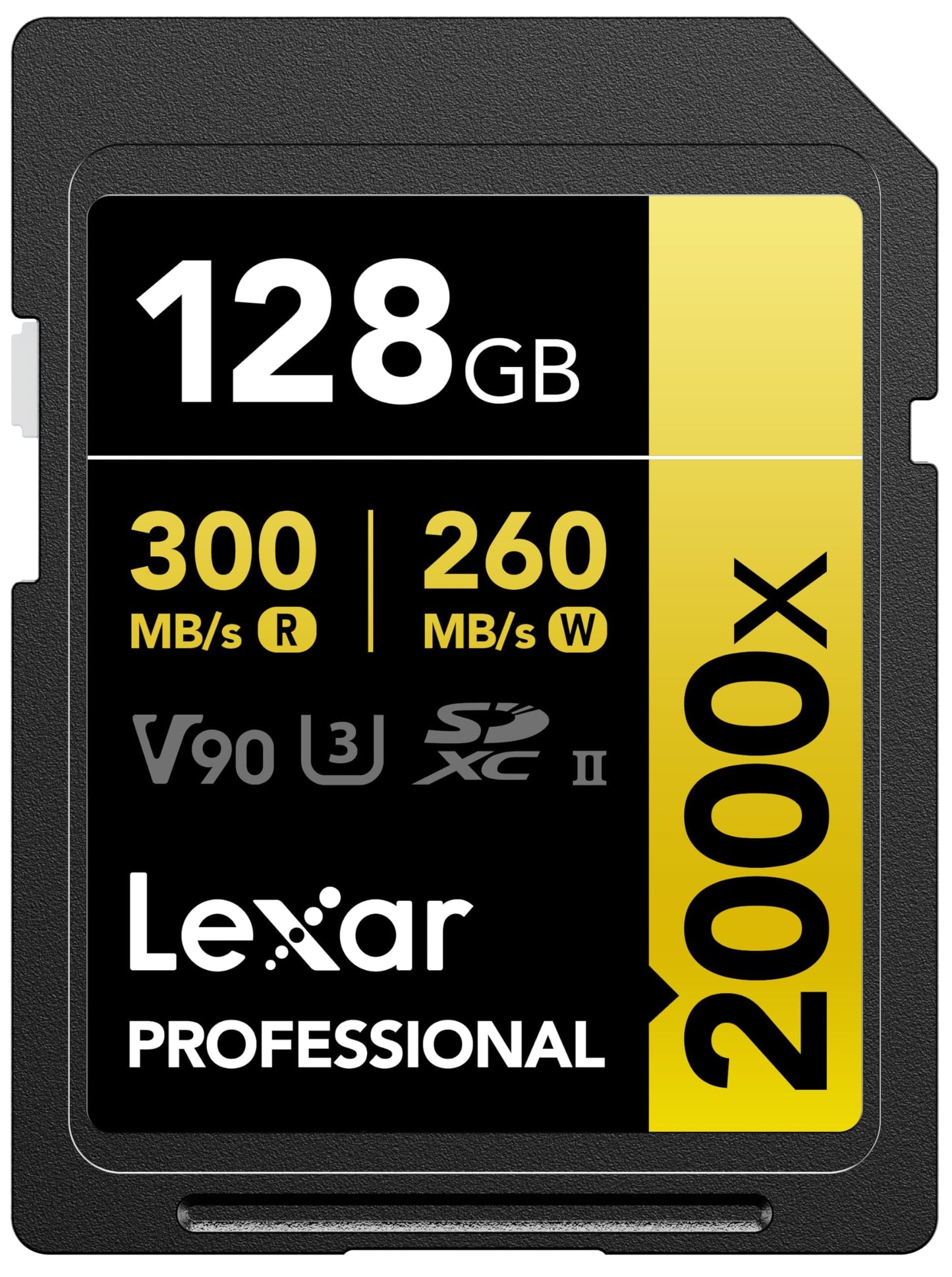 Lexar SDXC UHS-II Karte - 128 GB, 300 MB/s lasīšana, ideāla DSLR videokamerām kinokvalitātē.