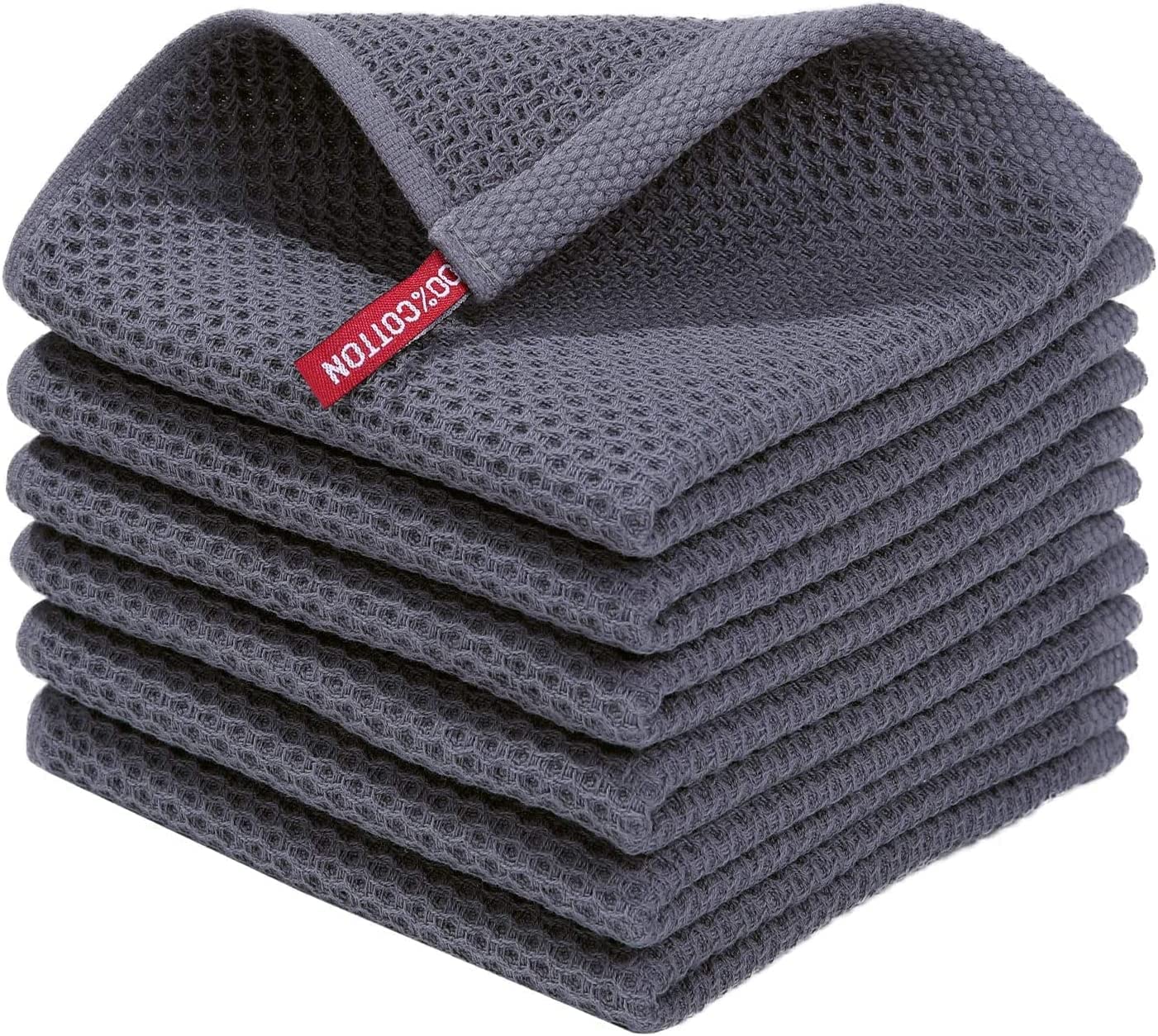 Virtuves dvieļi Moosfor, 100% kokvilna, 6 gab., 30 x 30 cm, tumši pelēki