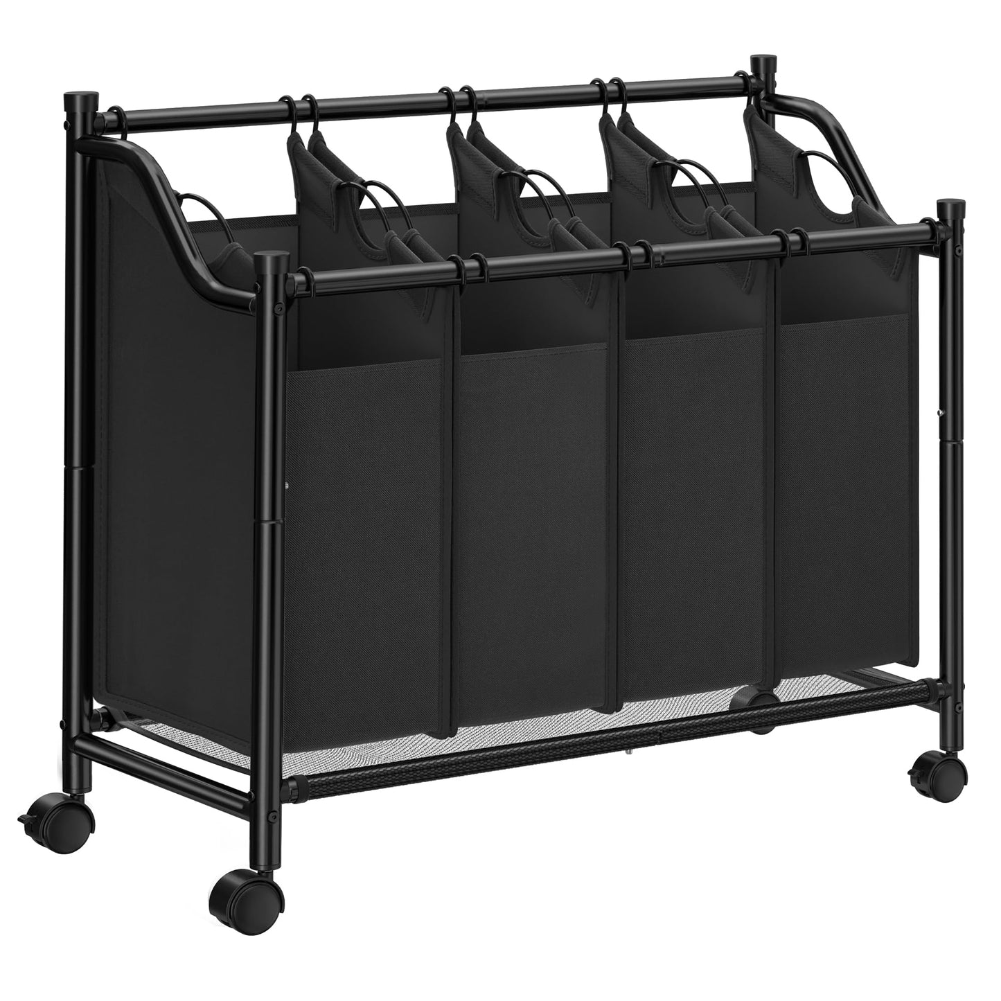 Veļas grozs ar ritentiņiem SONGMICS, 4 noņemami veļas maisi, 4 x 35 L