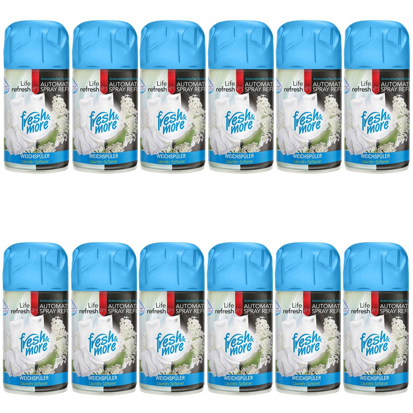 Gaisa atsvaidzinātāja uzpilde Fresh & More Weichspüler 250 ml, 12 gab. iepakojumā