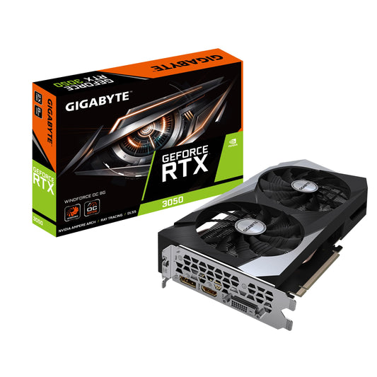 Gigabaitu NVIDIA GeForce RTX 3050 WINDFORCE OC - 8GB GDDR6, PCI-E 4.0, 1792MHz, 1x DP 1.4, 1x HDMI 2.1, NVIDIA Ampere