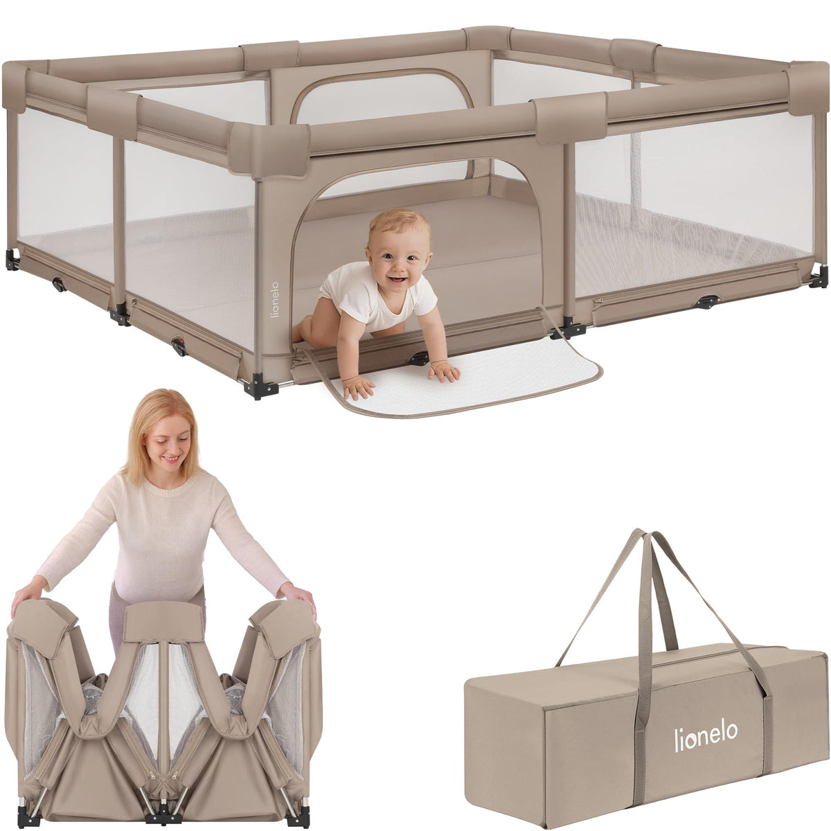 Bērnu sētiņa Lionelo Florence XL Easy Fold, 180 x 200 cm