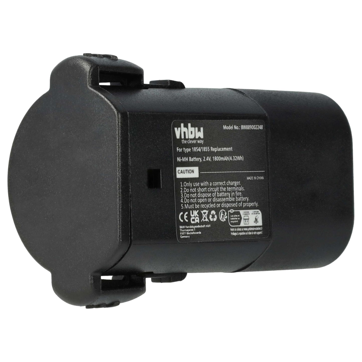Mājdzīvnieku griezējs vhbw 1x Akumulators saderīgs ar Moser Arco 1854 sērijas šķērēm 1800 mAh, 2,4 V, NiMH