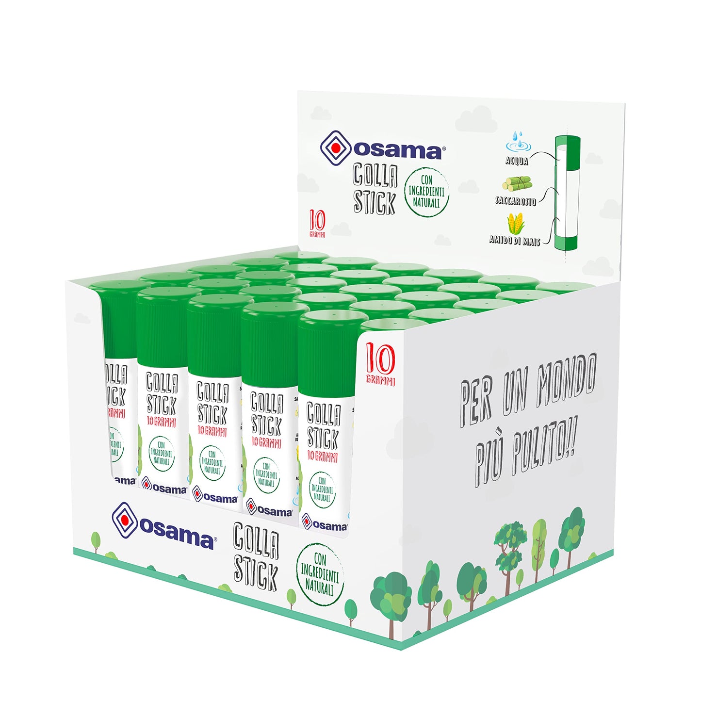 Līmes stienītis Osama Extra Strong, 30 gab., 10 g, līmes stieņu komplekts, skolai, birojam un universitātei, gluds, izturīgs, piemērots bērniem, klasiskā Natural formula