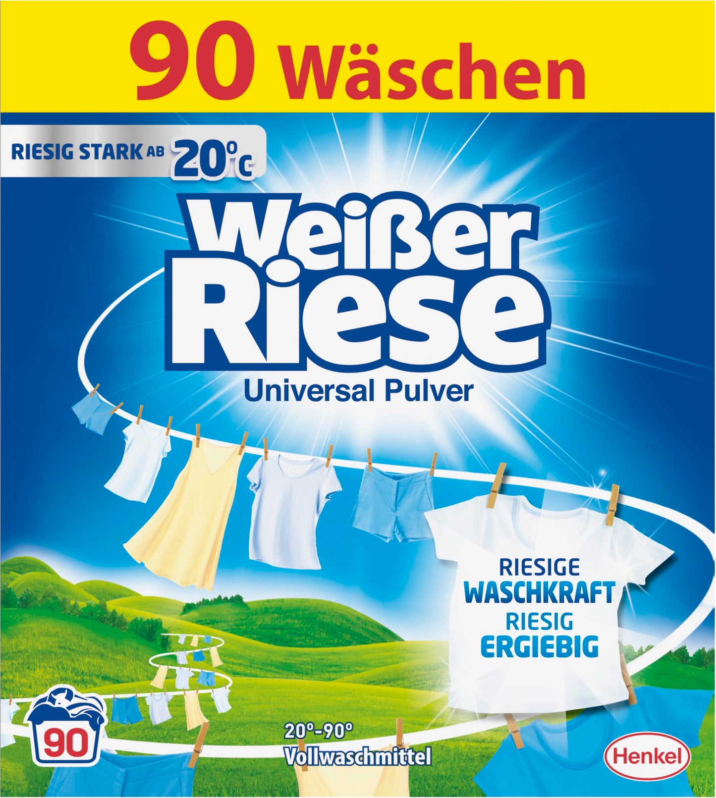 Veļas pulveris Weißer Riese Universal, 90 mazgāšanas reizēm, liela iepakojuma veļas pulveris
