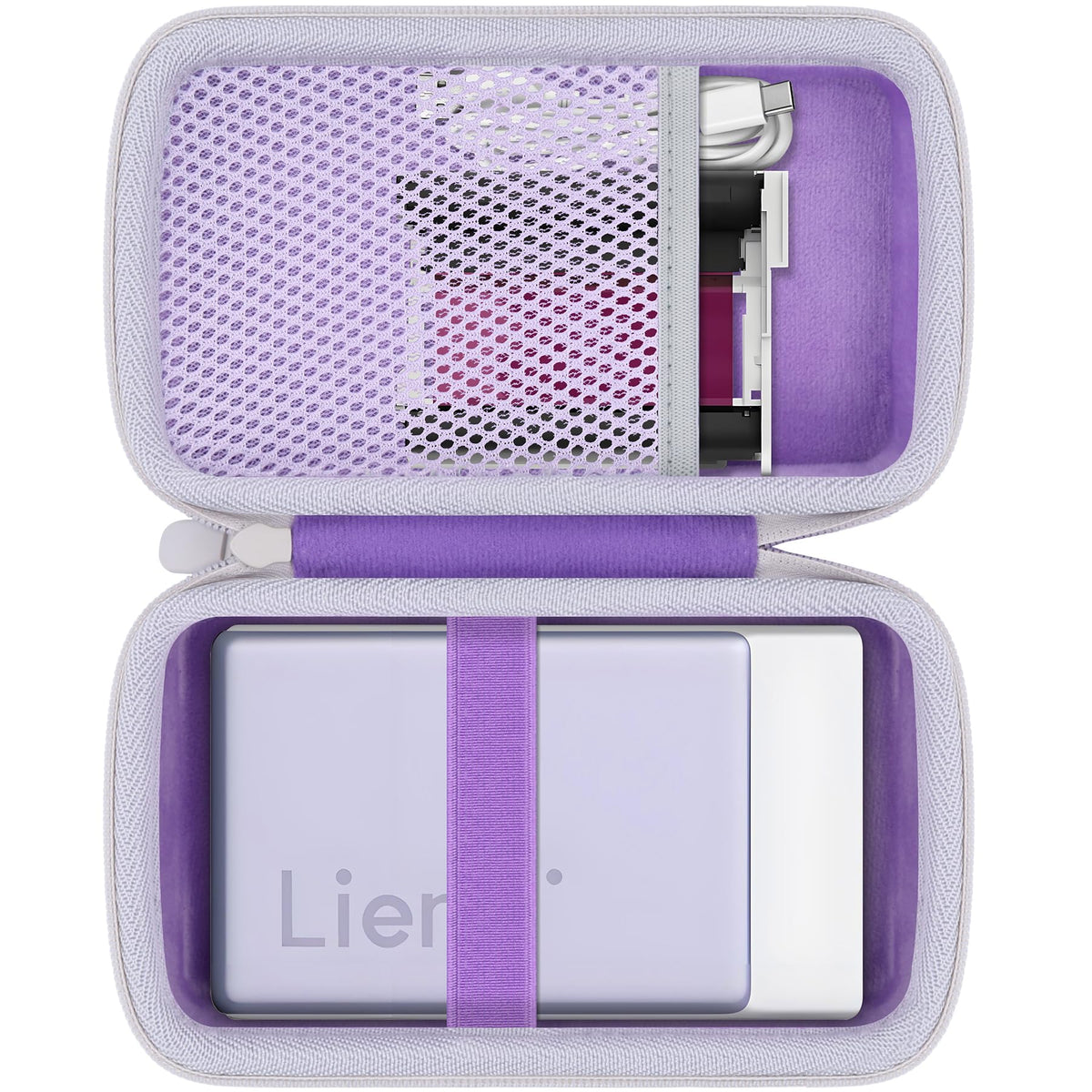 Fotoprintera somiņa Khanka Liene Pearl N200 Pro mini fotoprinterim, ciets korpuss, violeta